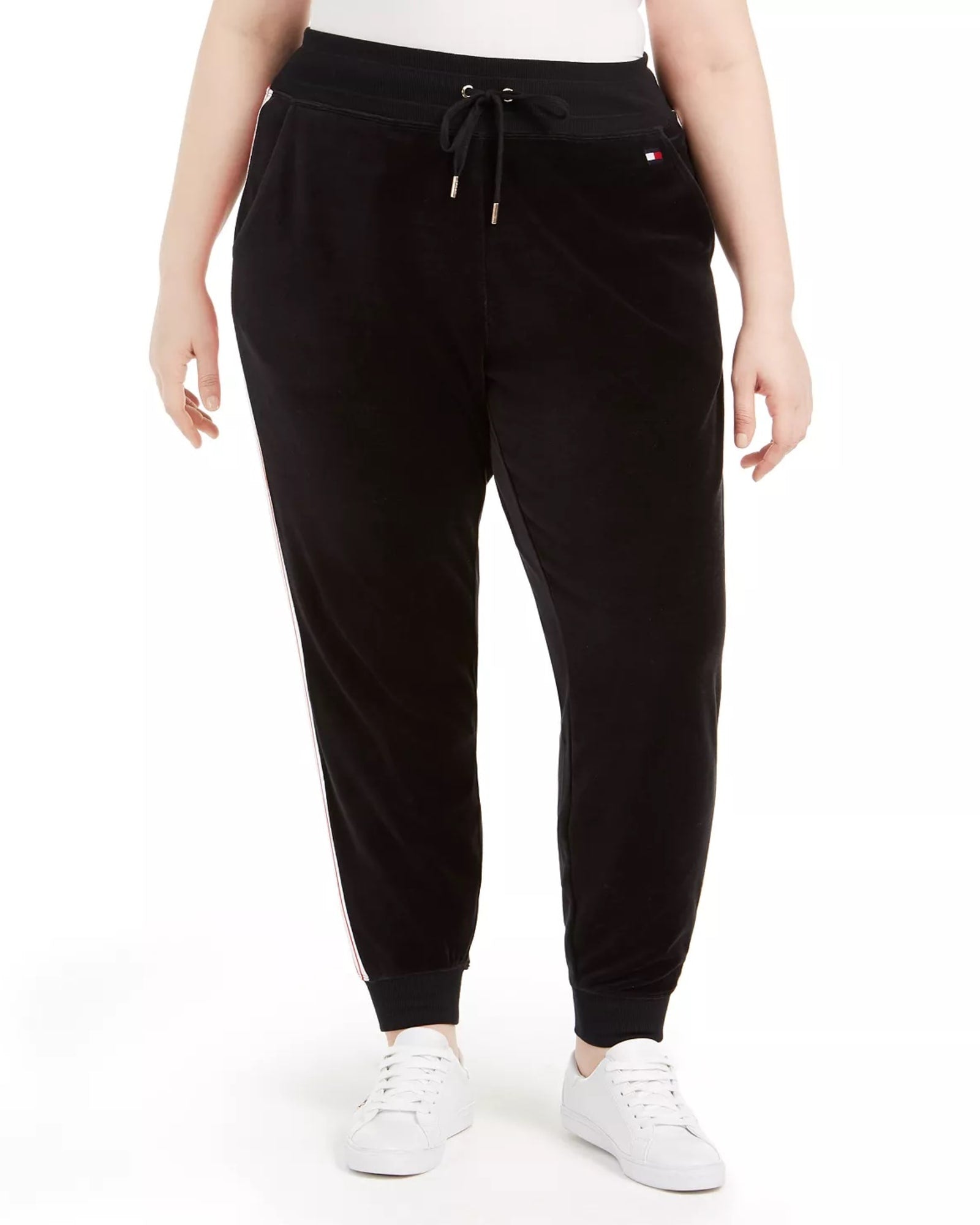 Poetic Justice Plus Curvy Women's Lex Black Jogger Pants W Pockets