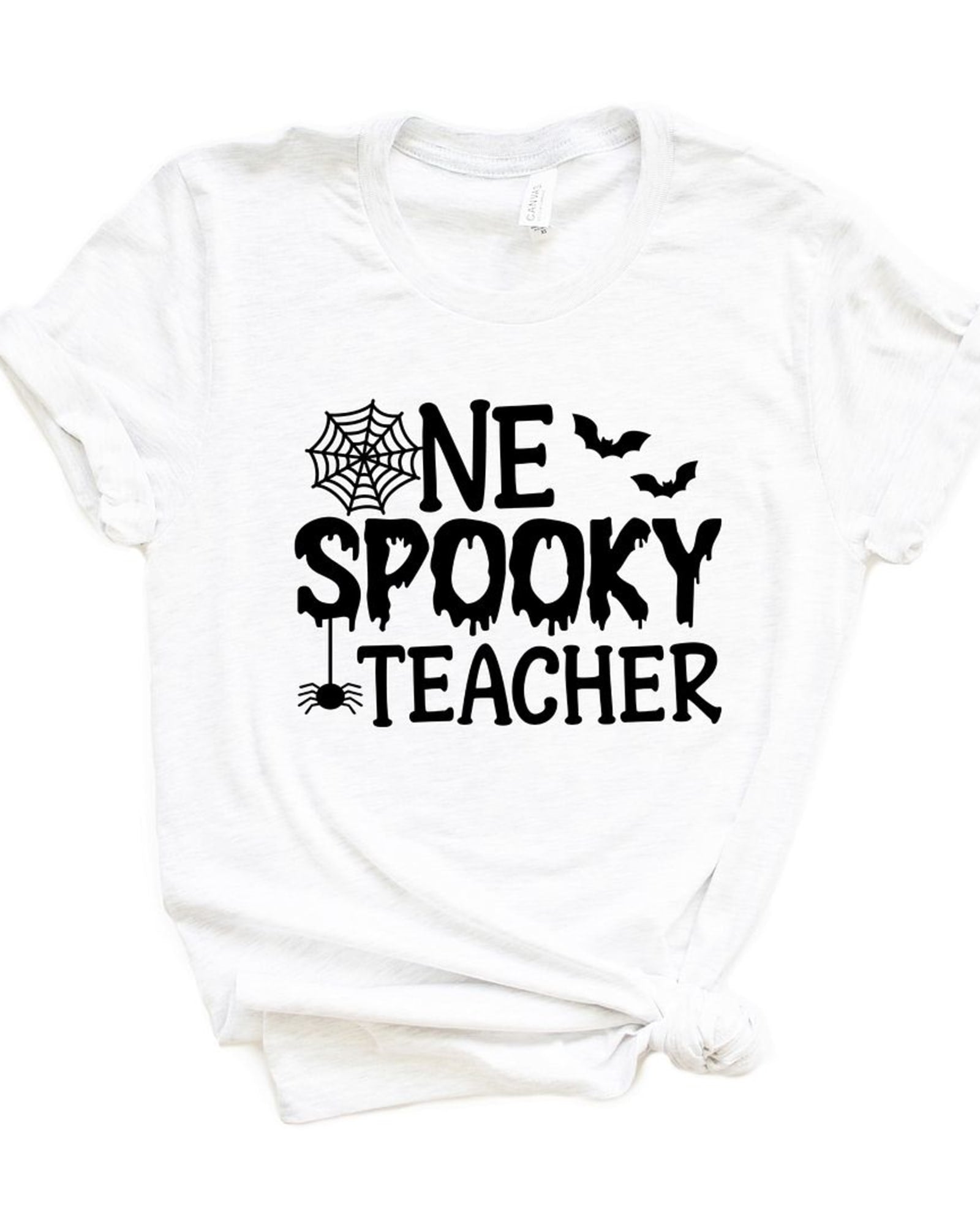 One Spooky Teacher Short Sleeve Graphic Tee | White