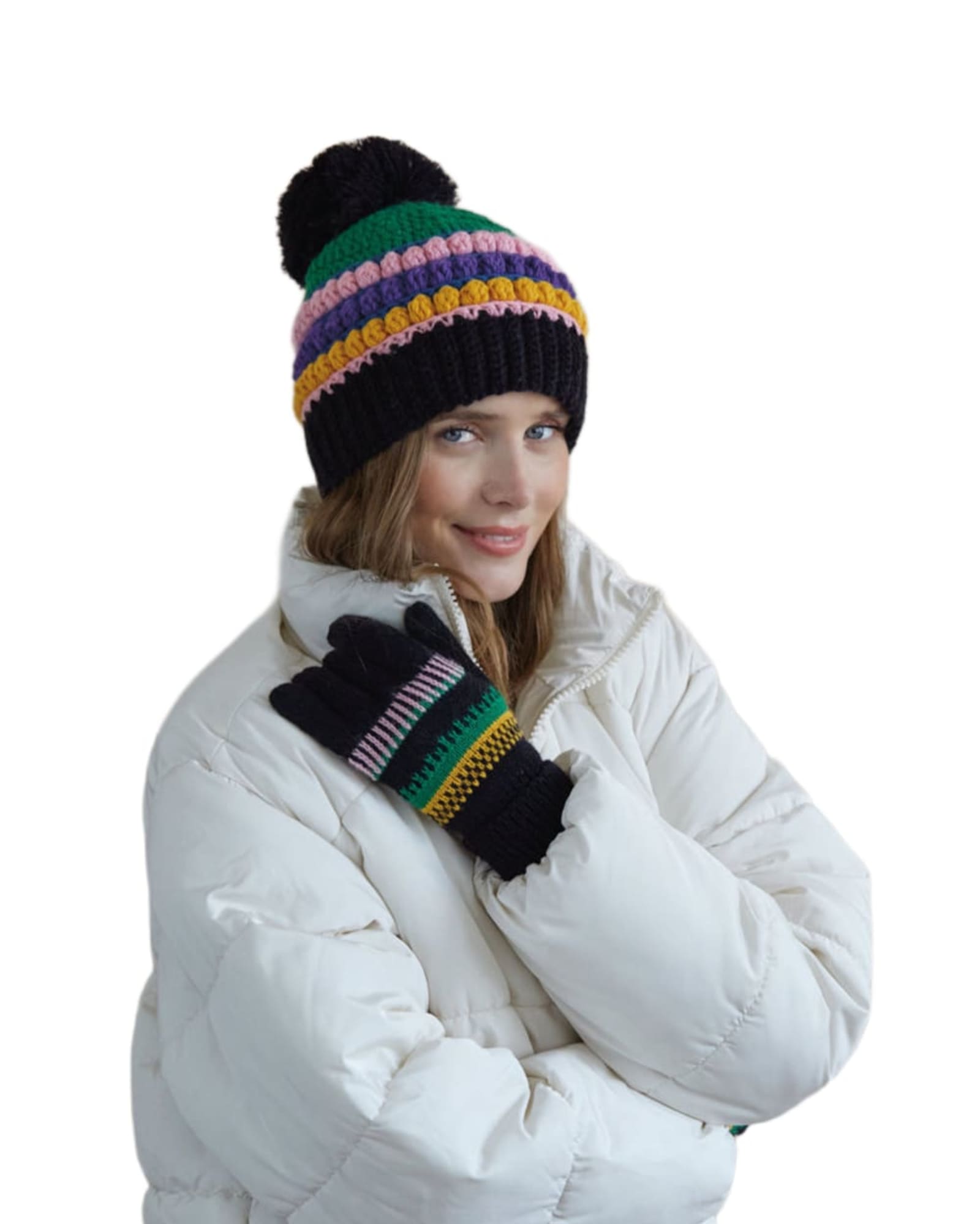 Vargas Stripe Knit Winter Hat/Beanie | Black