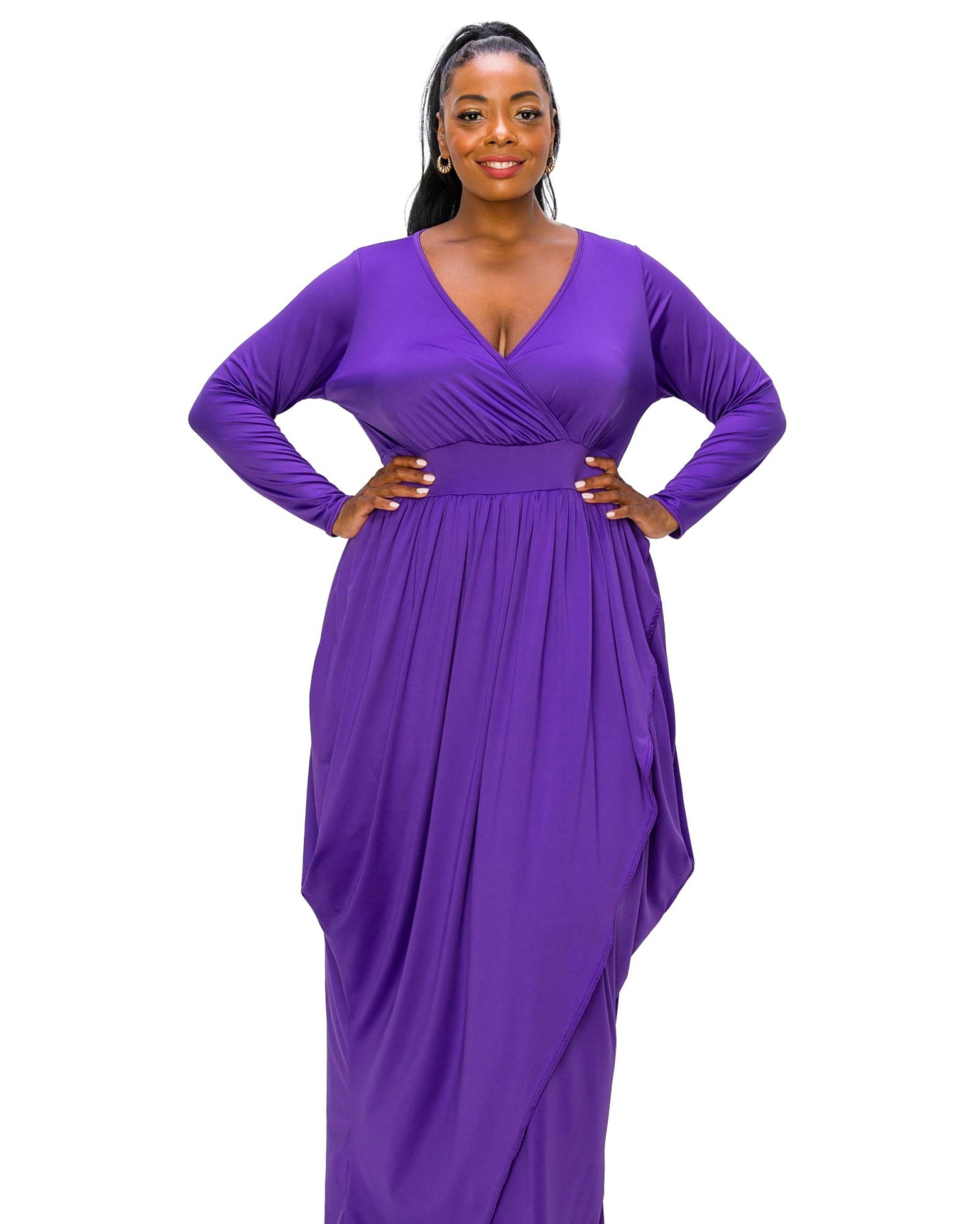 Giuliana Tulip Hem Maxi Dress | Purple