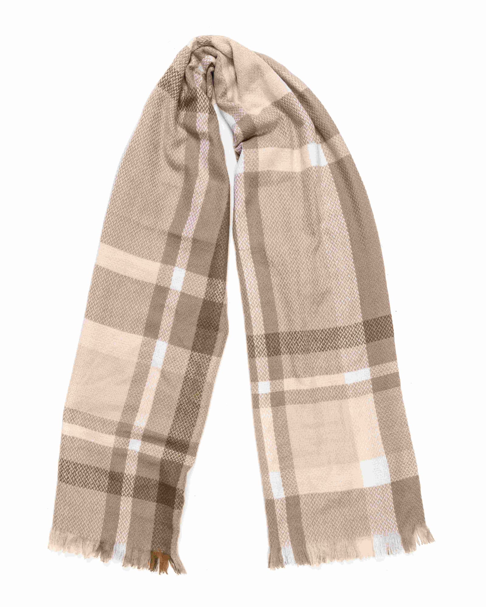 Plaid Fashion Winter Long Tweed Scarves Brown | BROWN