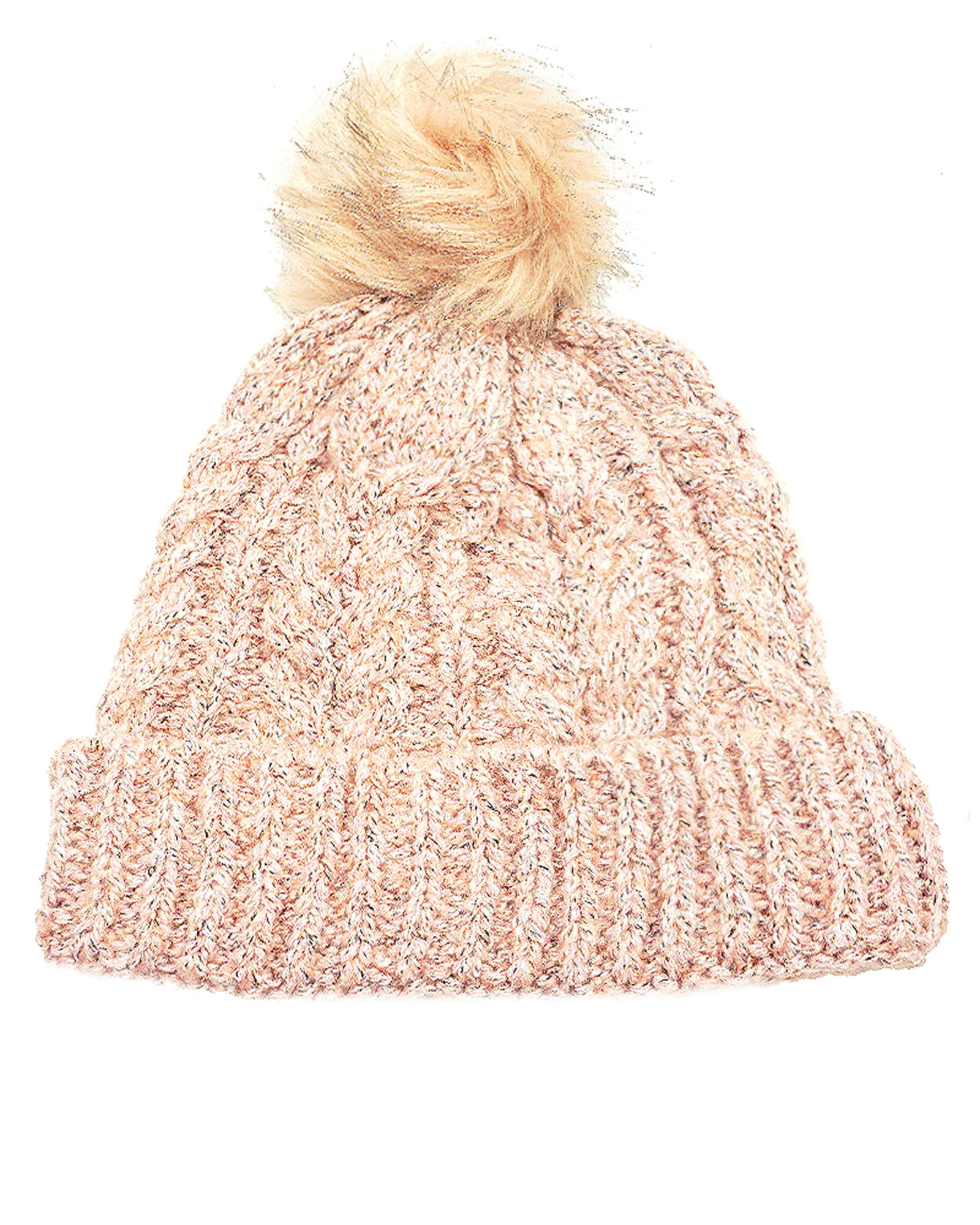Hat-Sherpa Lined Acrylic Pompom Beanie Wither Hat Pink | PINK