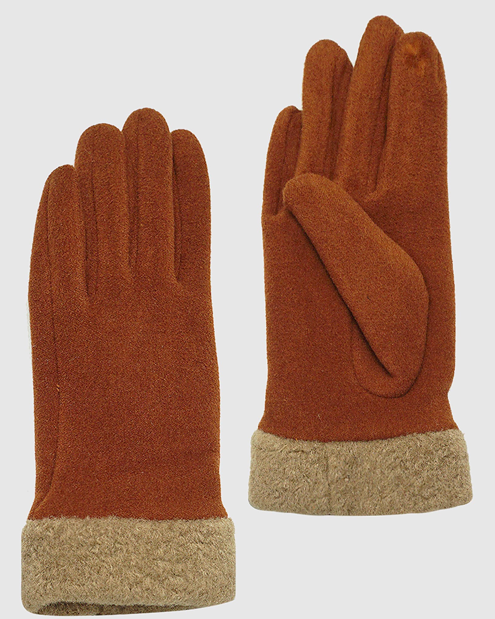 Cozy And Stylish Plush Touch Sensitive Winter Gloves Brown | BROWN