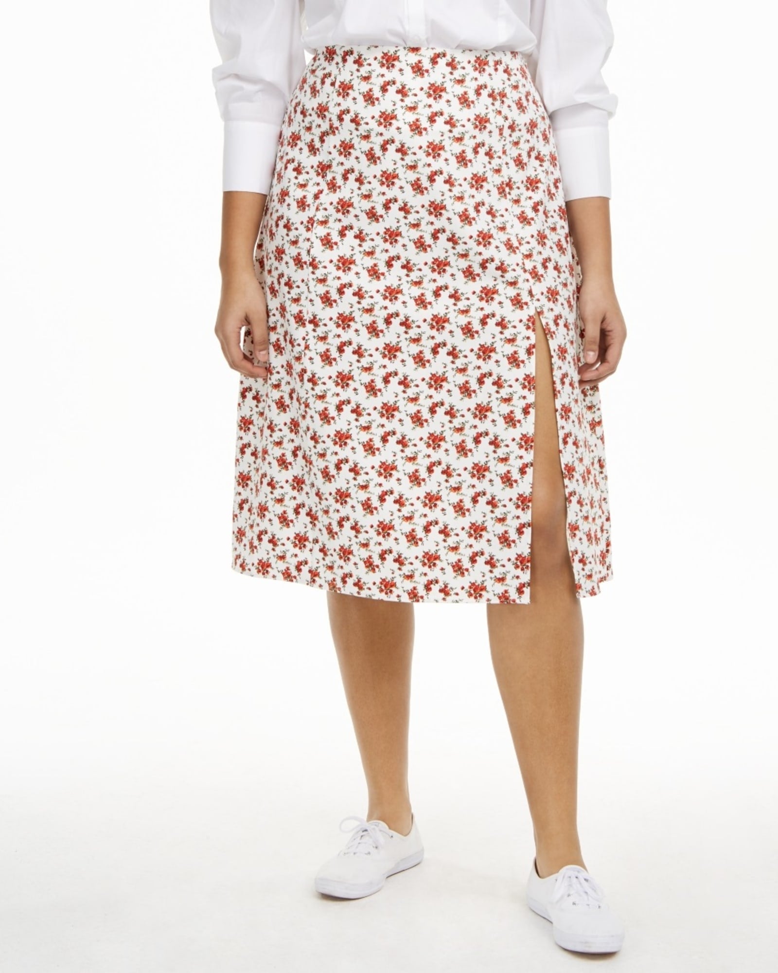 Danielle Bernstein Women's Plus Slip Skirt White/Red Size 1X | White