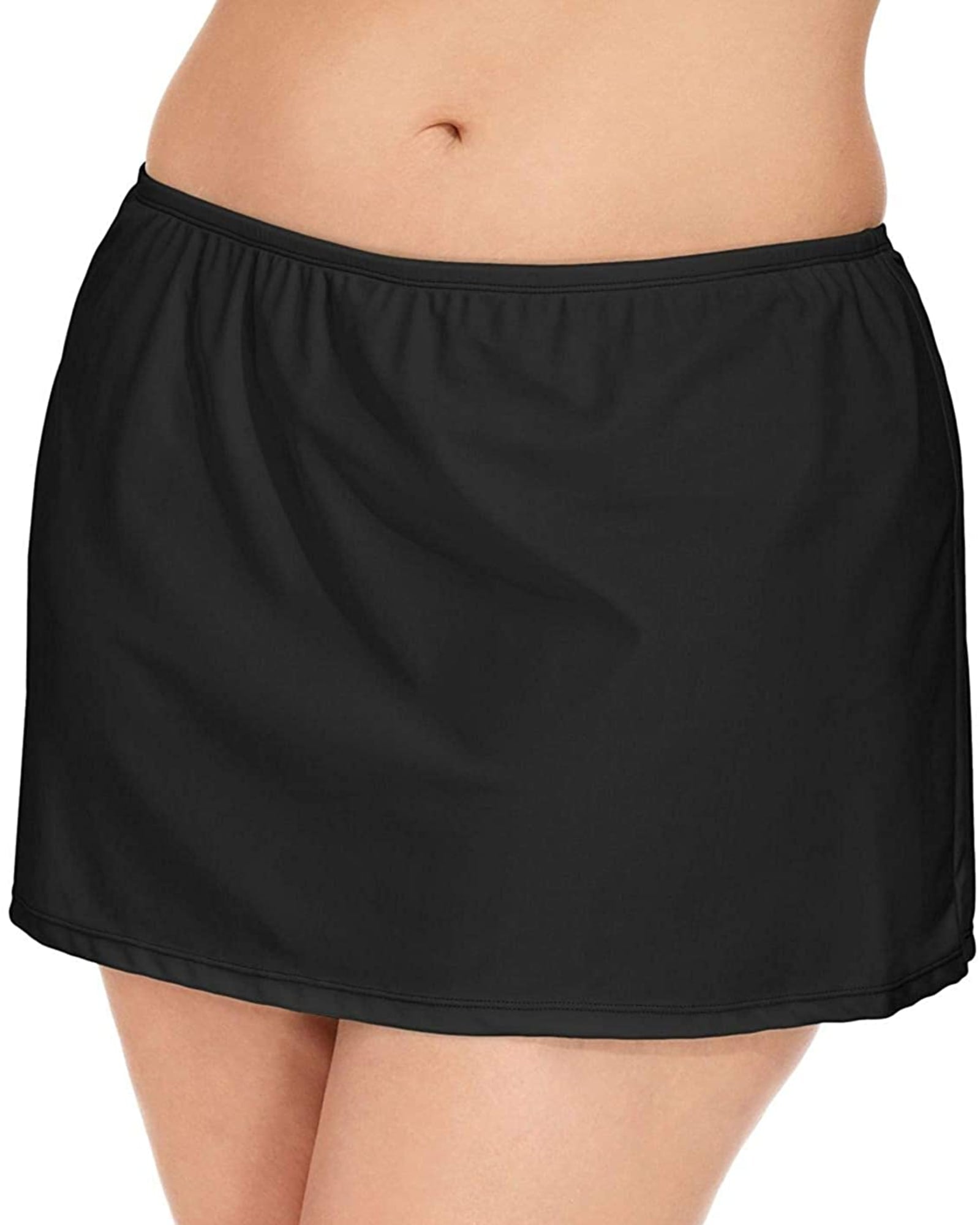 Island Escape Women's Plus Swim Skirt Swimsuit Black Size 22W | Black