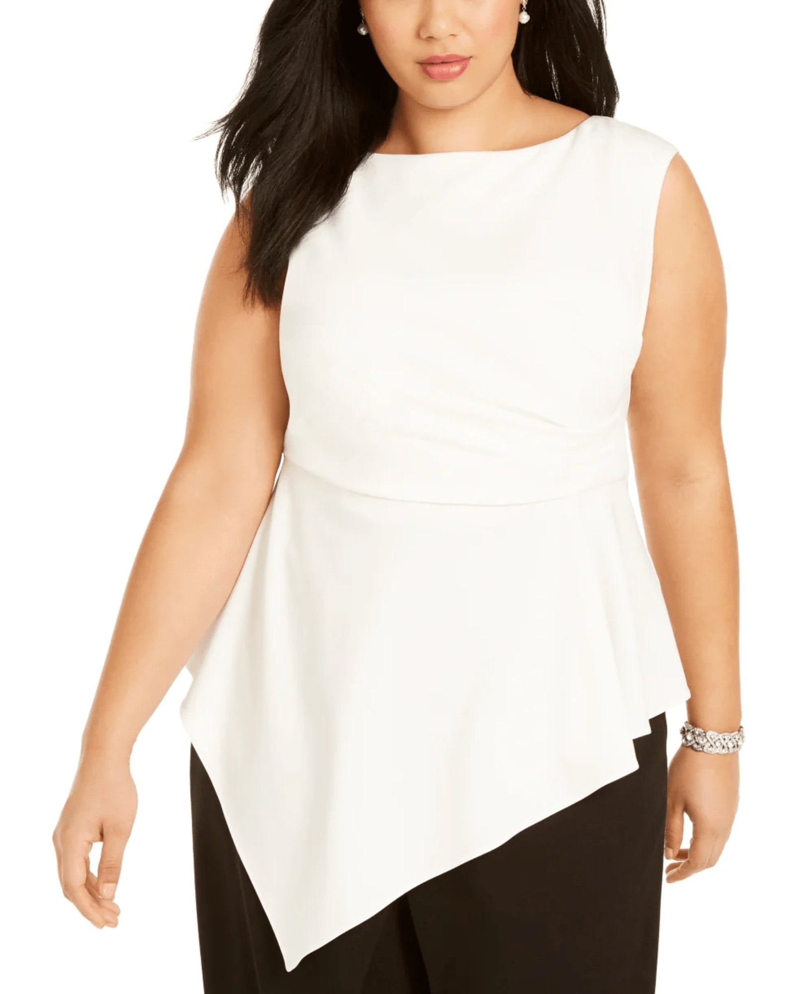 Plus Size Sleeveless High Neck Tank Tops