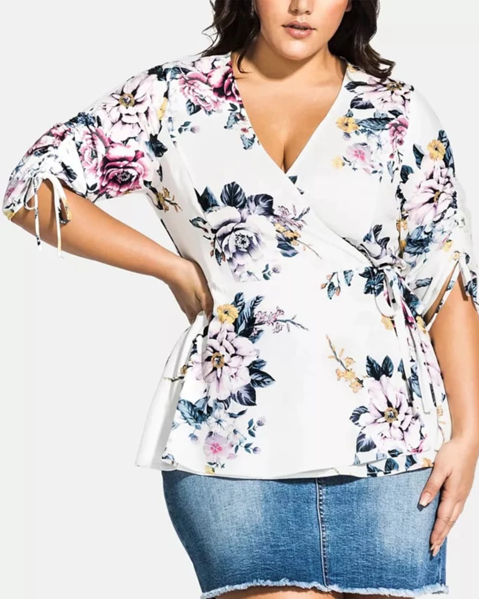 City Chic Women's Trendy Plus Size Summer Flirt Top White Size X-Small | White