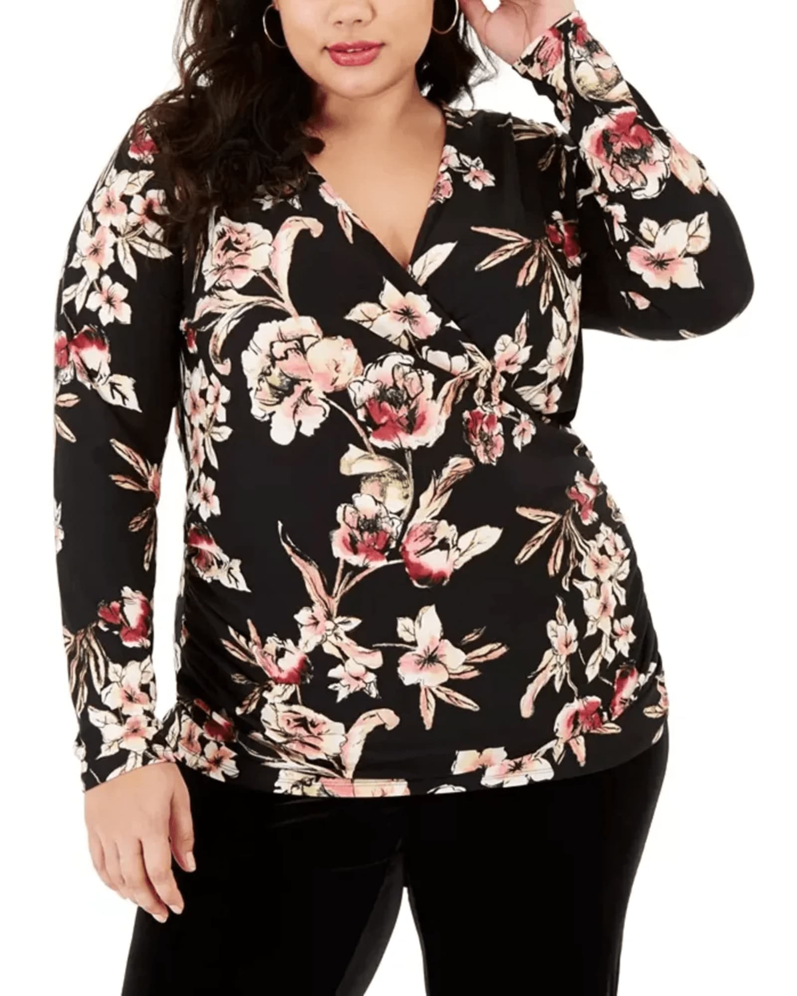 Plus Size Black Party Tops