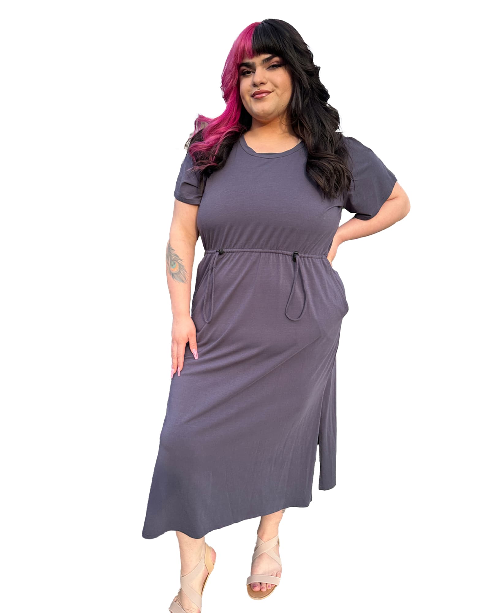 Flutter Sleeve A-Line Dress | Dusty Violet