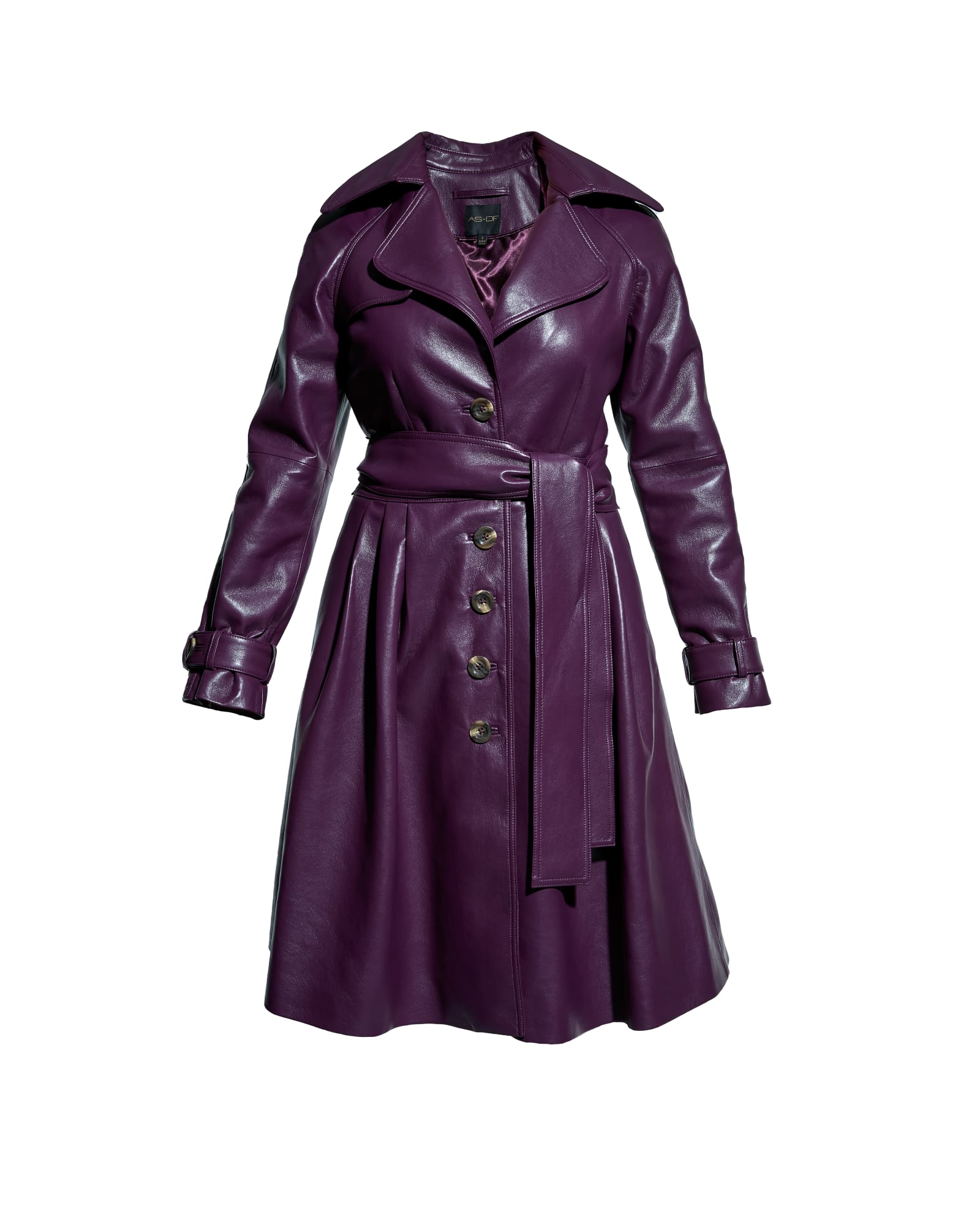 Darcy Recycled Leather Trench | Plum Wine