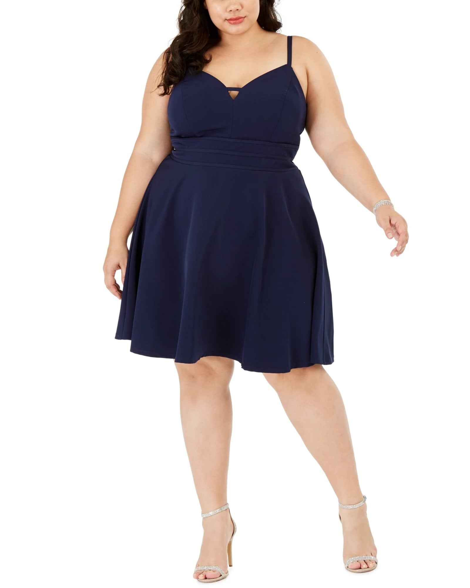 City Studios Women's Trendy Plus Sweetheart Dress Navy Size 18W | Blue