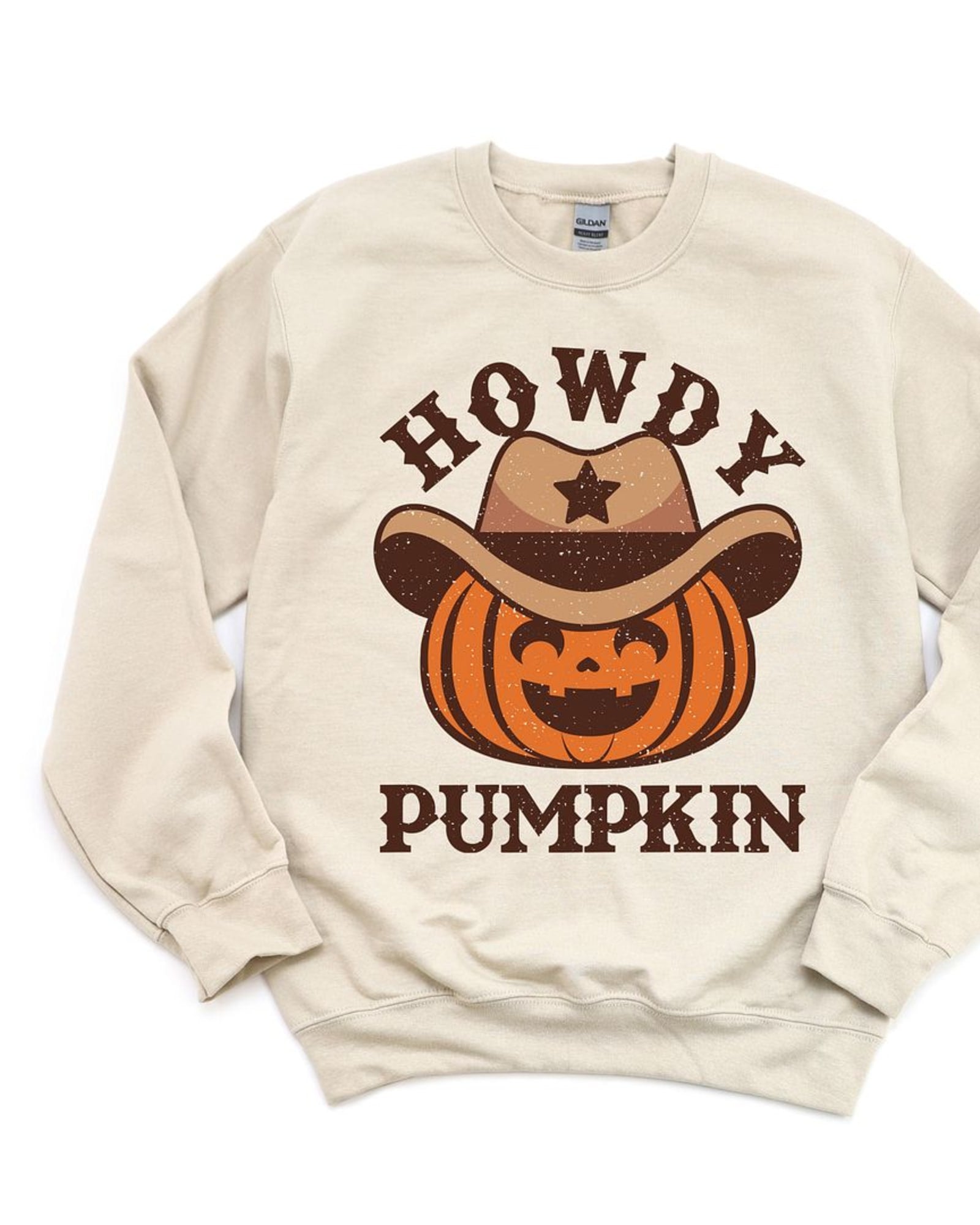 Howdy Pumpkin Hat Graphic Sweatshirt | Dust