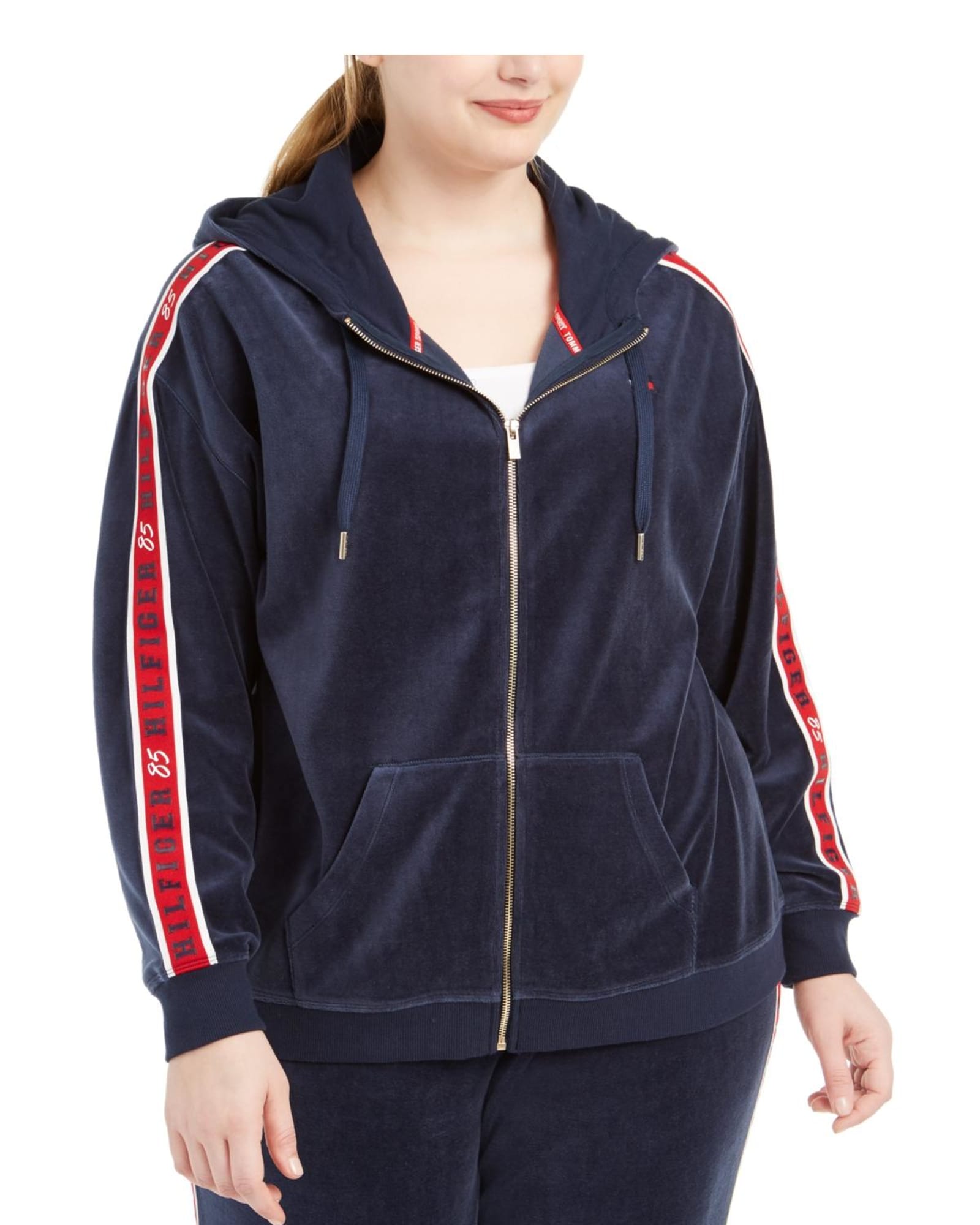 Tommy Hilfiger Women's Sport Plus Hoodie Fitness Sweatshirt Blue Size 0X | Blue