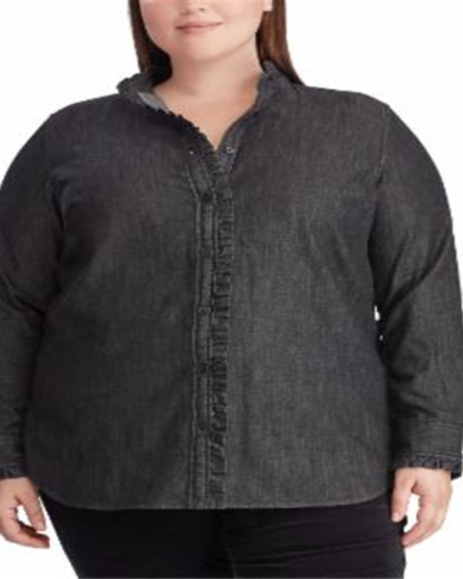 Ralph Lauren Women's Plus Belted Shirtdress Black Size 3XL | Black