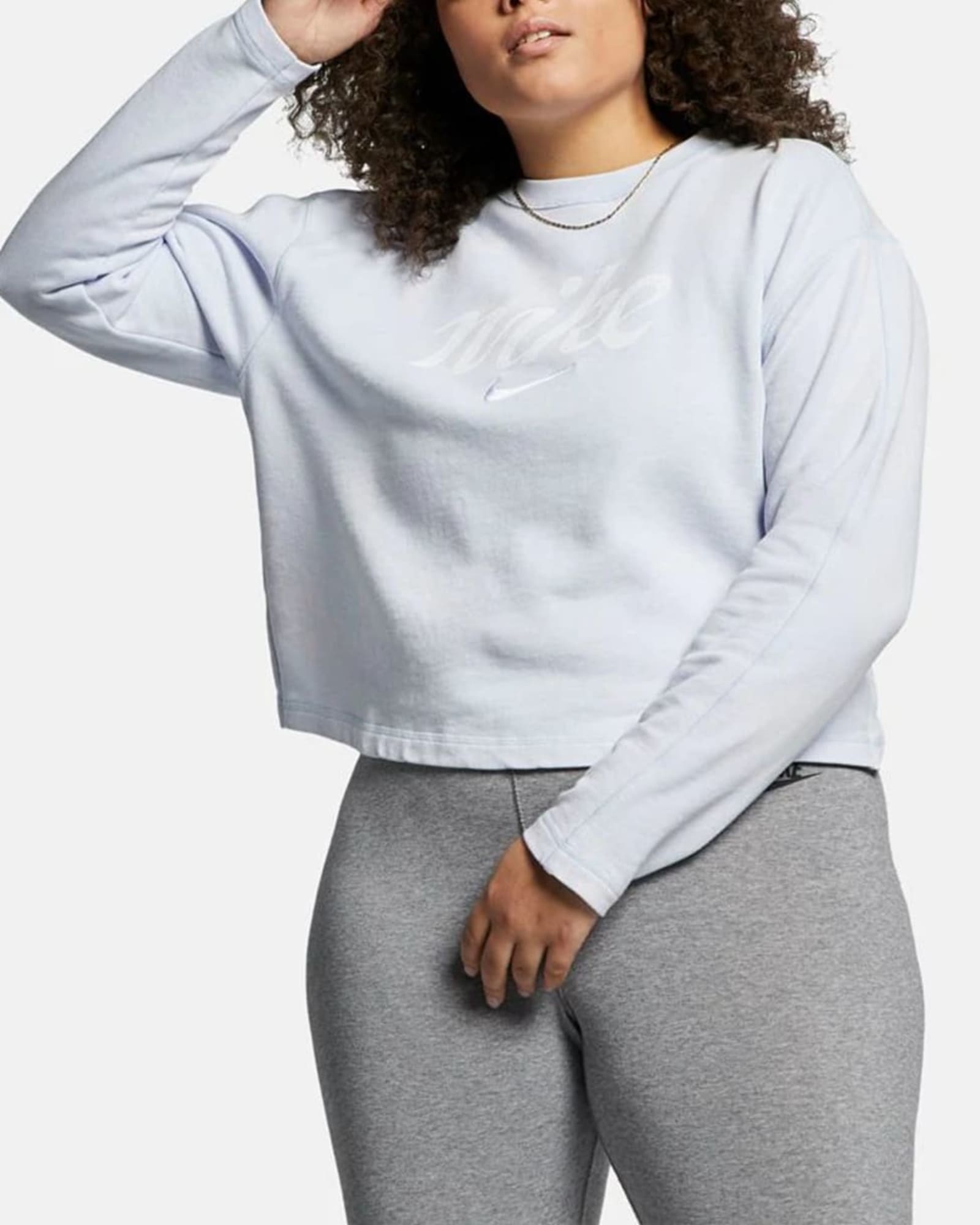 Nike Women's Plus Workout Sweatshirt Blue Size 3X | Blue