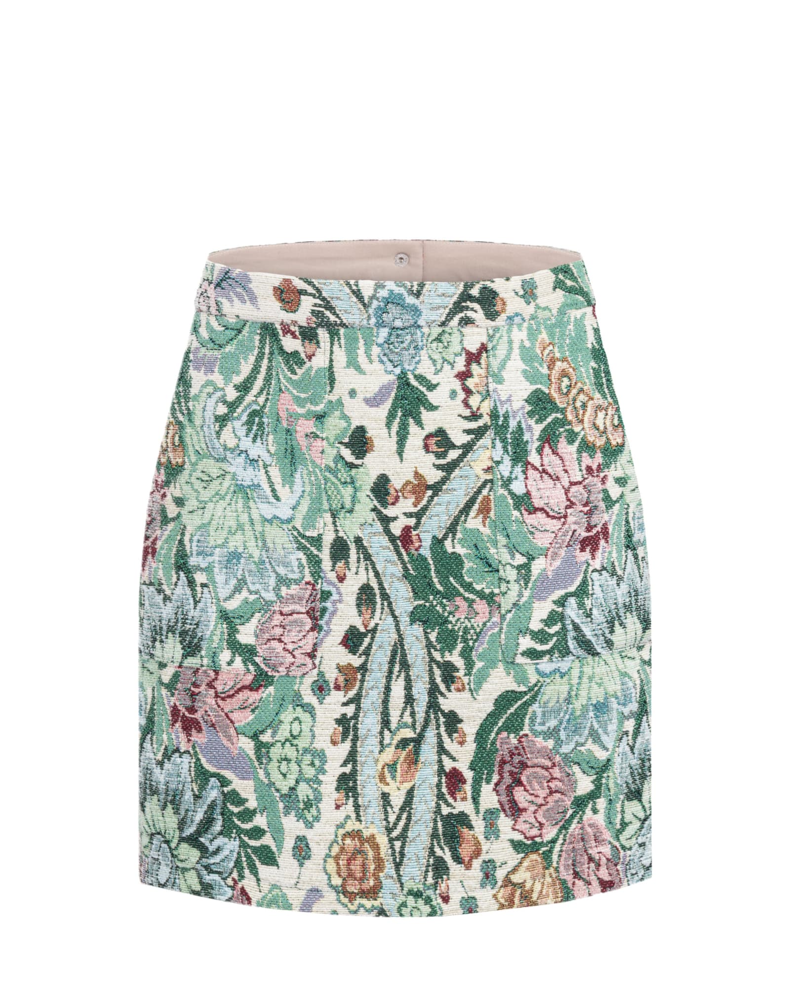 Jacquard Floral Mini Skirt | Green