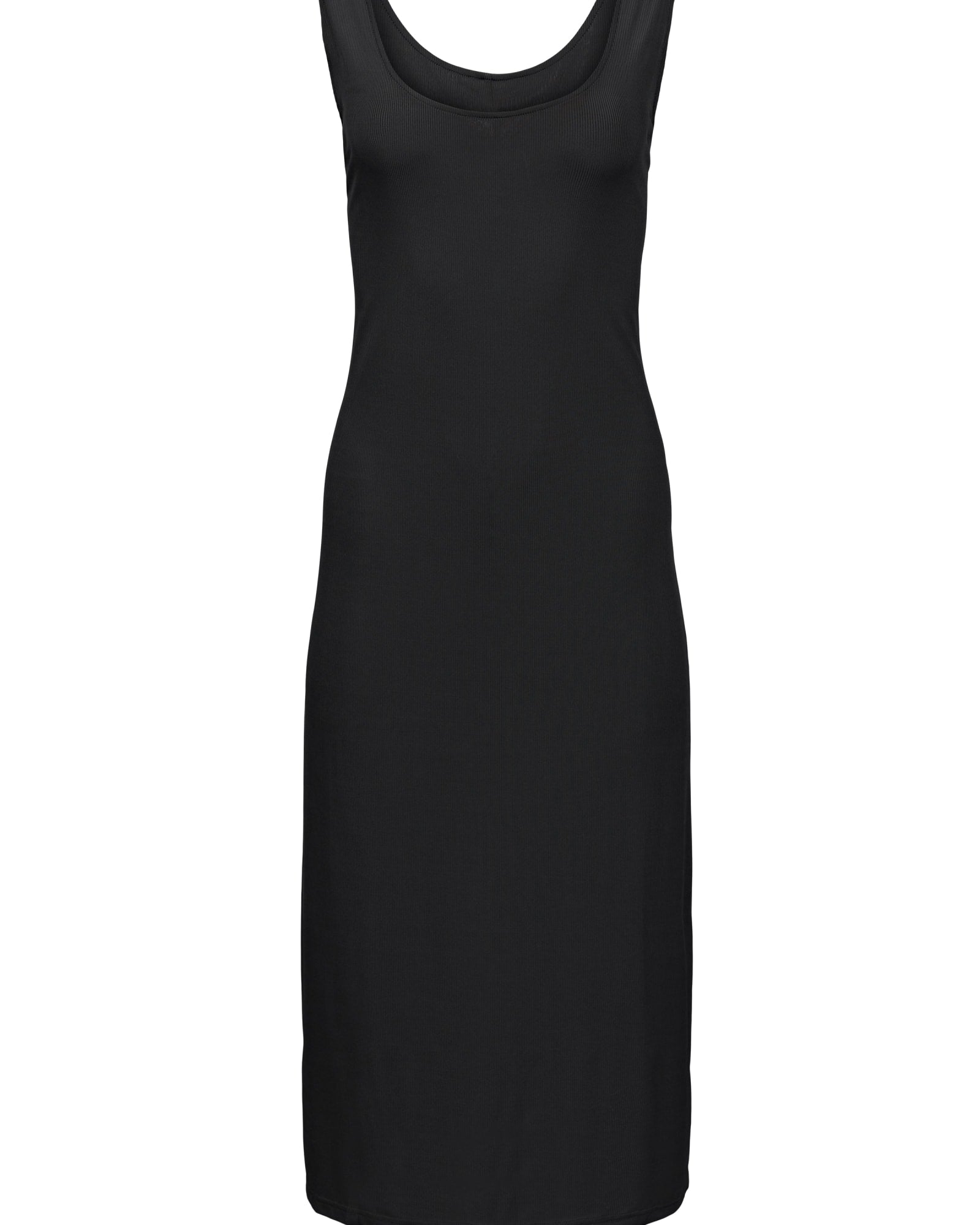 Ribbed Black Midi Dress | Black