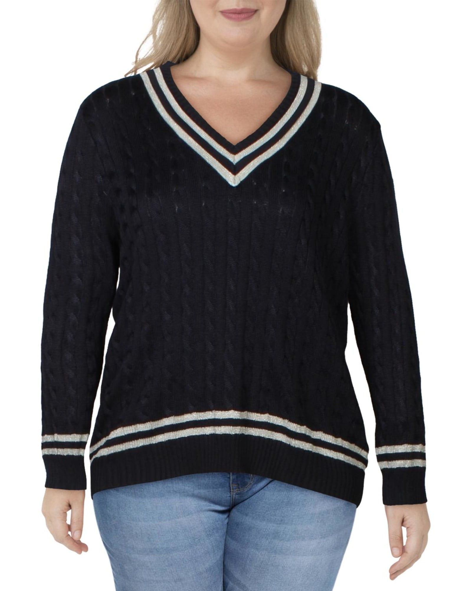 Vince Camuto Women's Bobble Stitch Sleeve Pullover Sweater (Rich