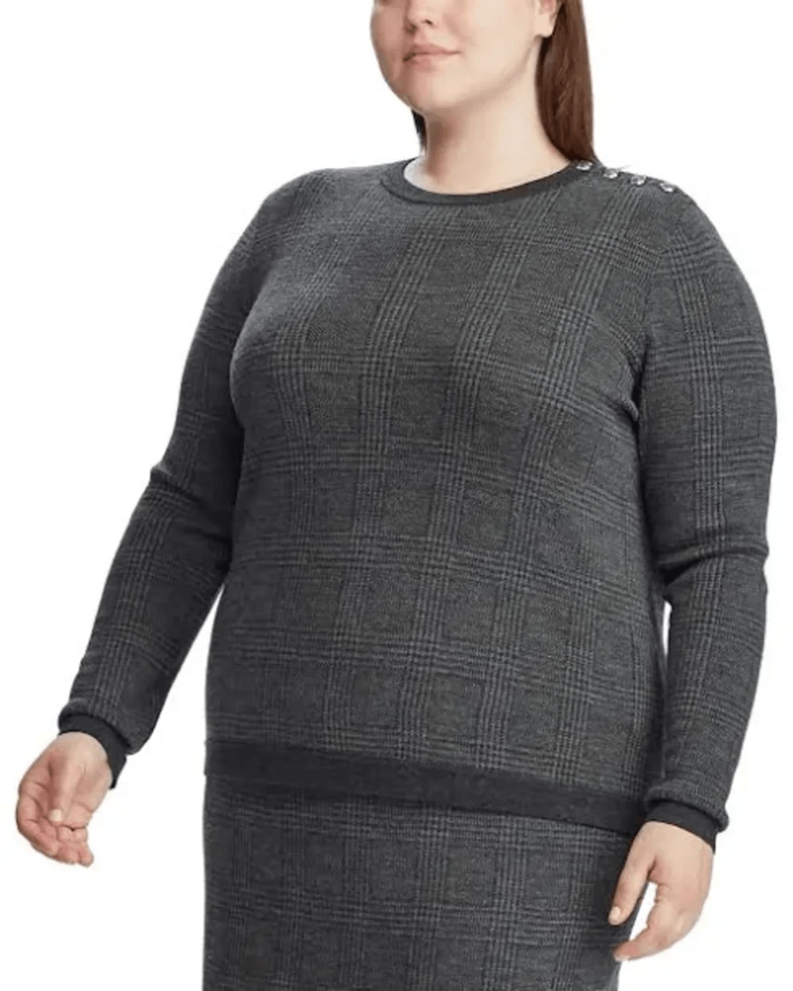 Lauren Ralph Lauren Plus Merino-Wool Sweater Gray Size 1X | Gray