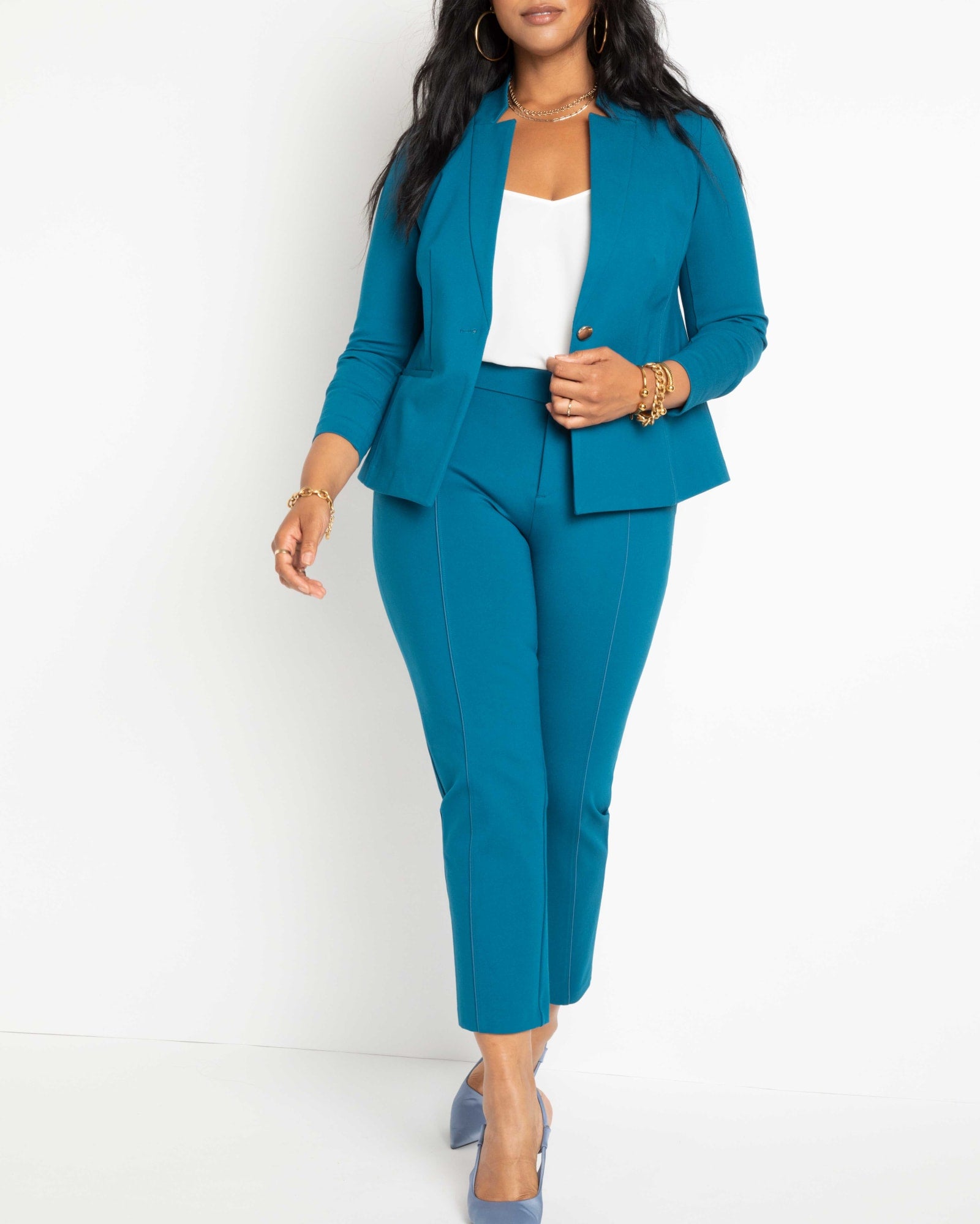 The Ultimate Stretch Suit Pintuck Pant | Moroccan Blue