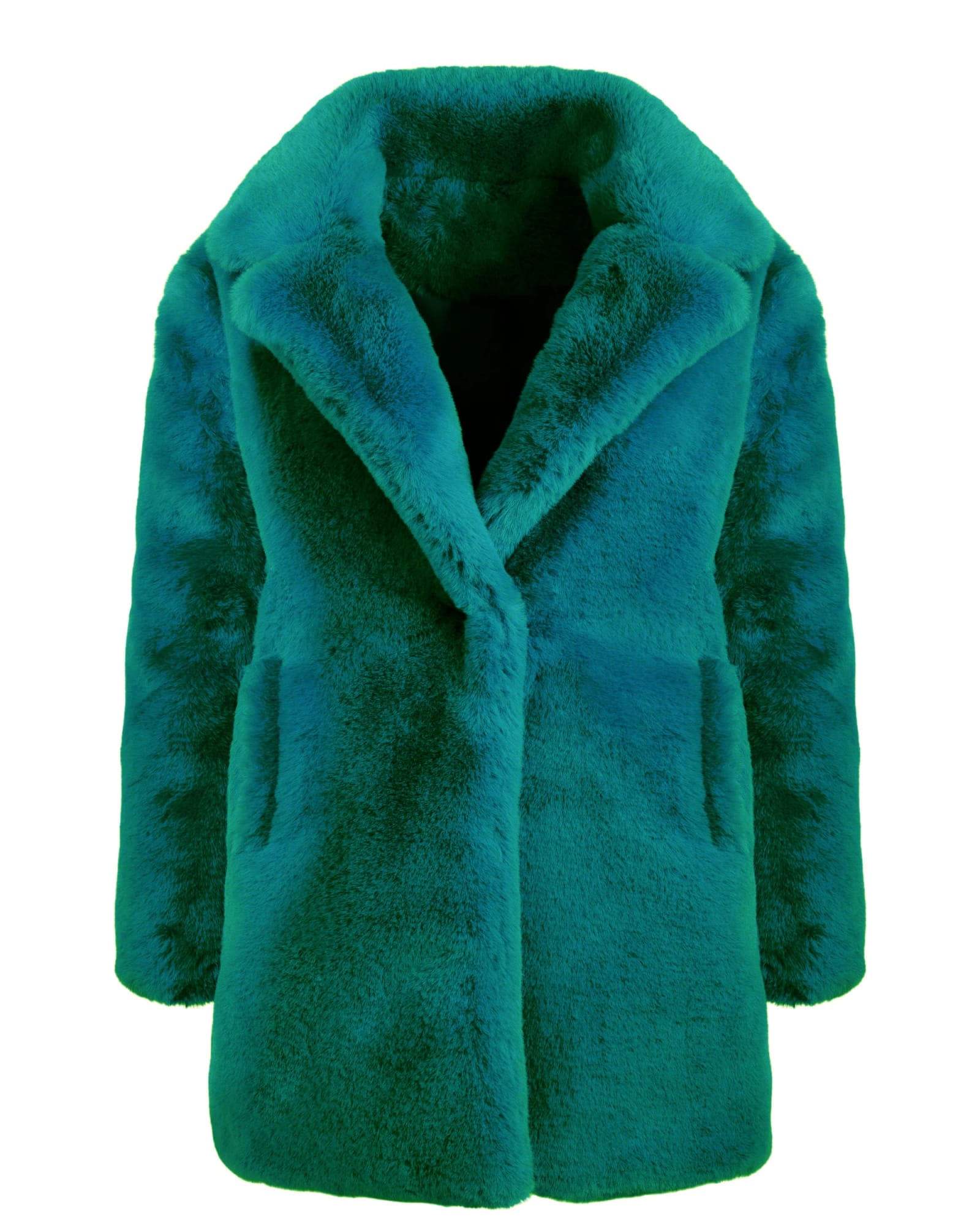 Green Faux Fur Teddy Coat | Green