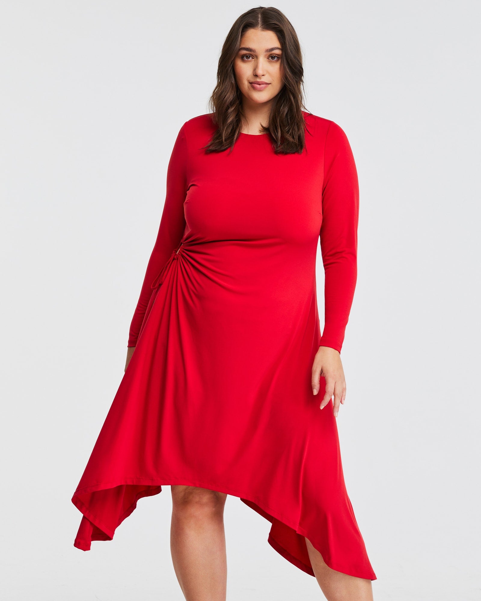 Jersey Ruched Dress | SCARLET RED