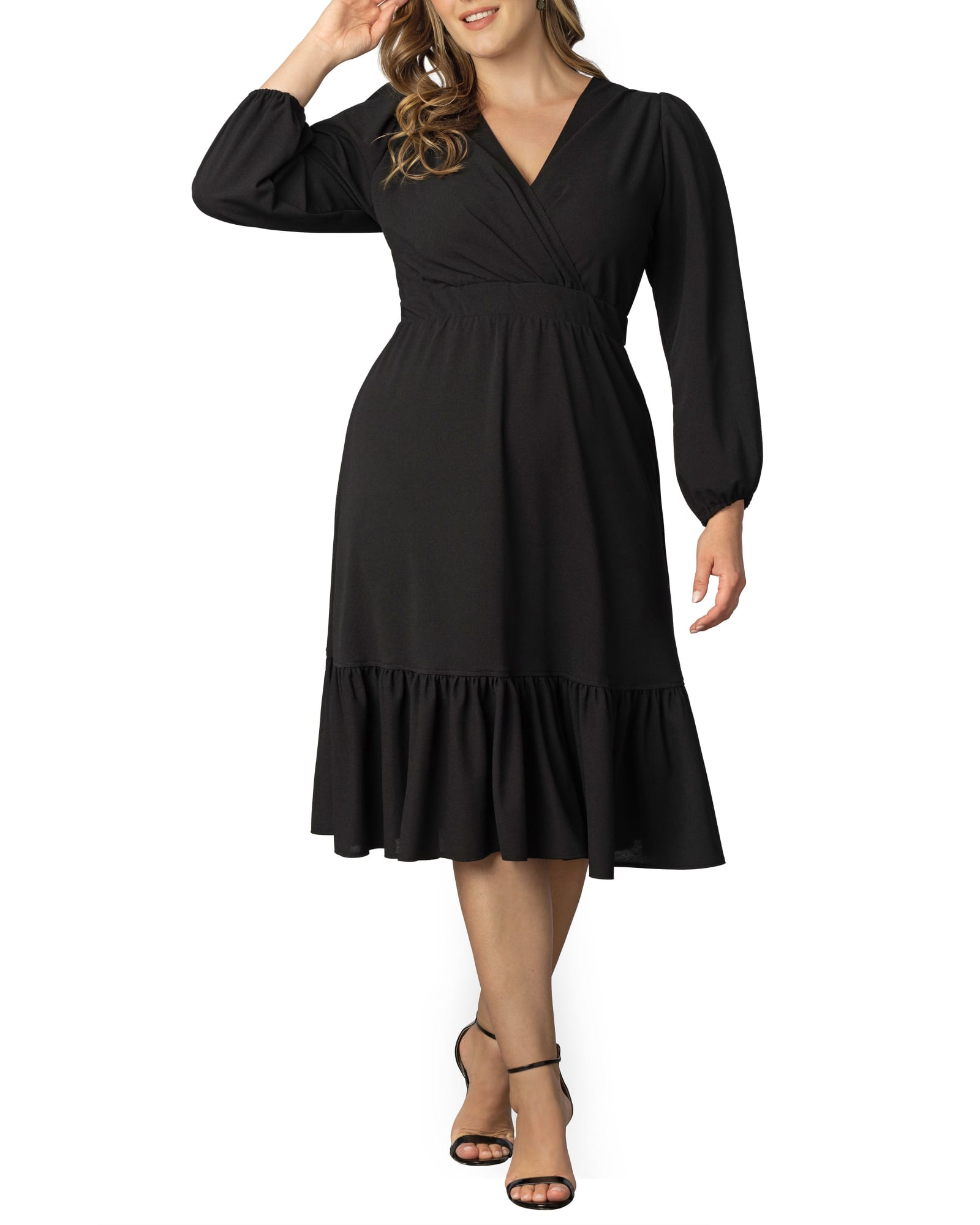 Portia Long Sleeve Dress | BLACK NOIR