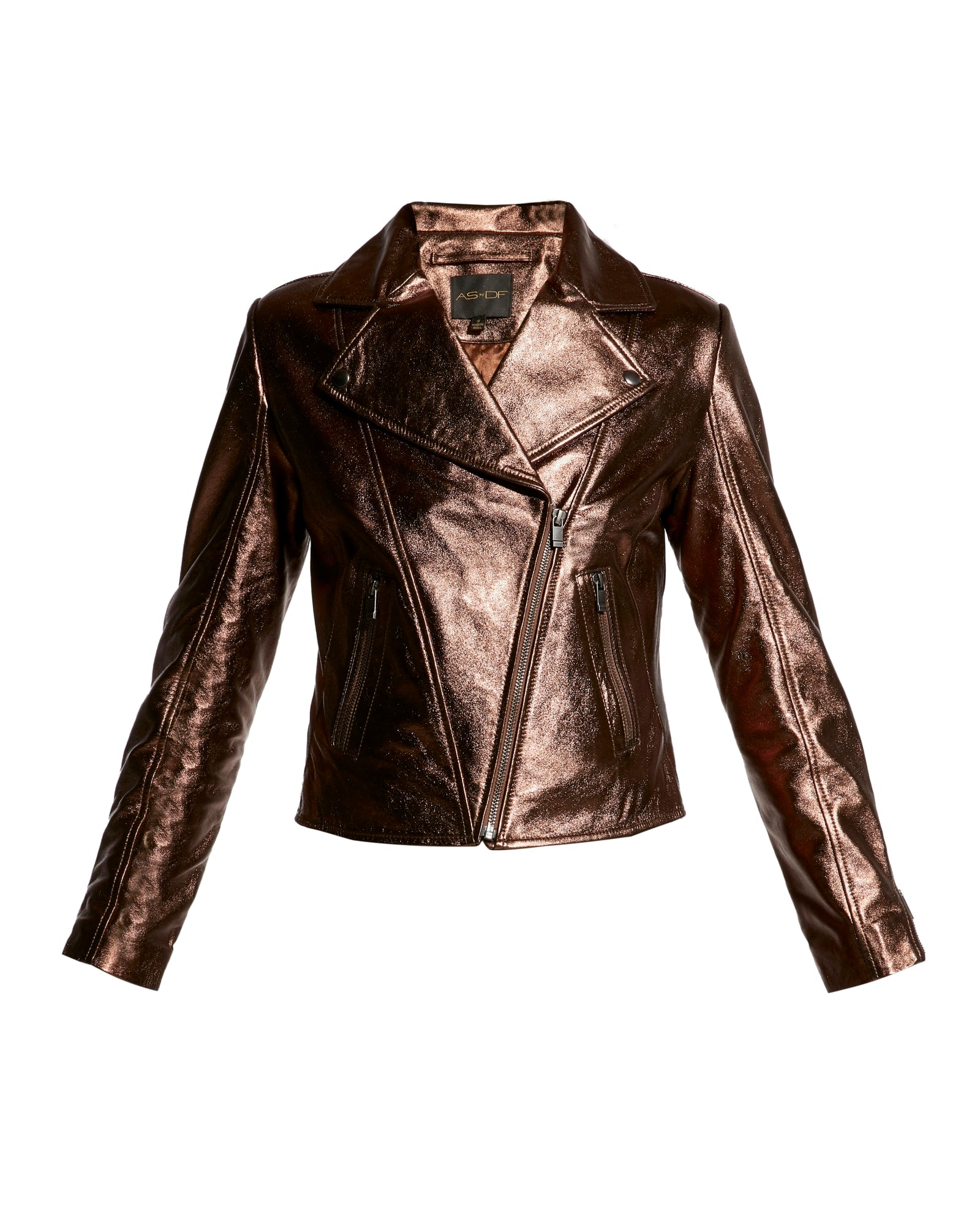 Elodie Upcycled Leather Jacket | Bronze