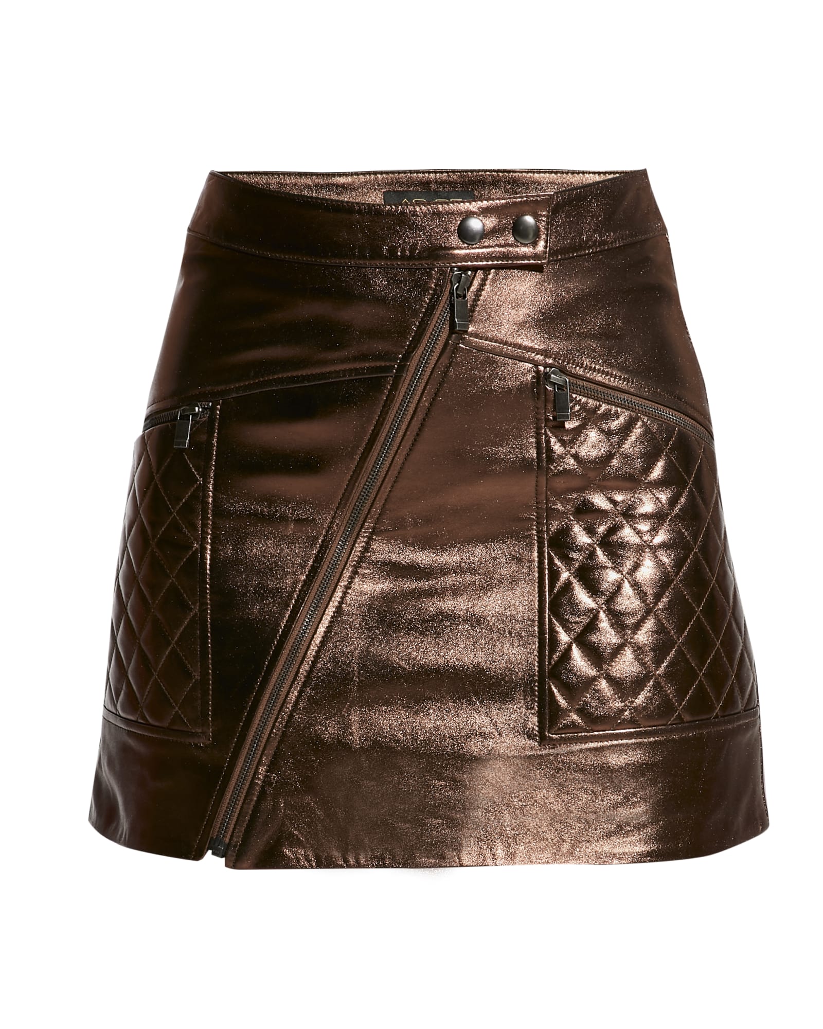 Elodie Upcycled Leather Skirt | Bronze