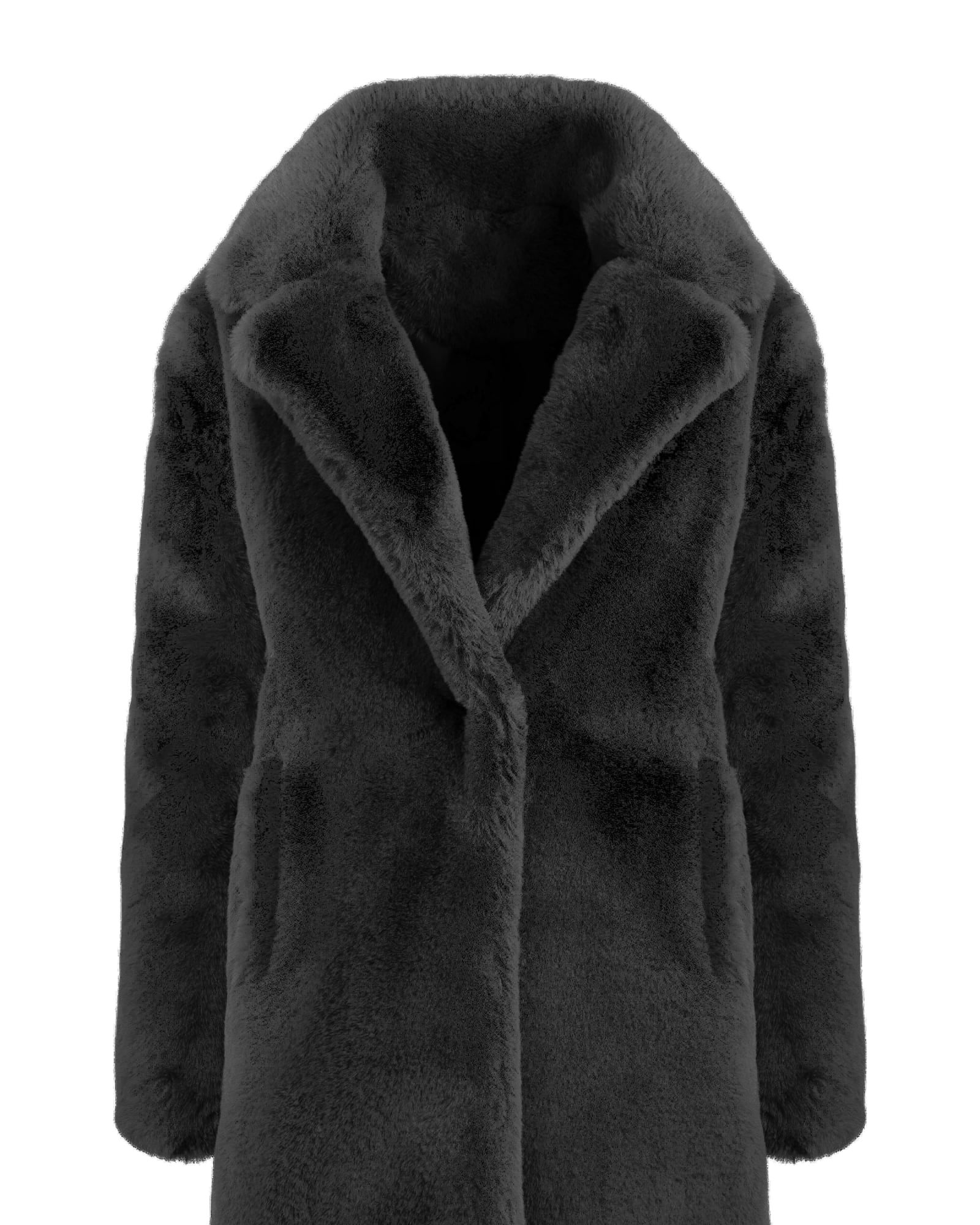 Short Black Faux Fur Jacket | Black