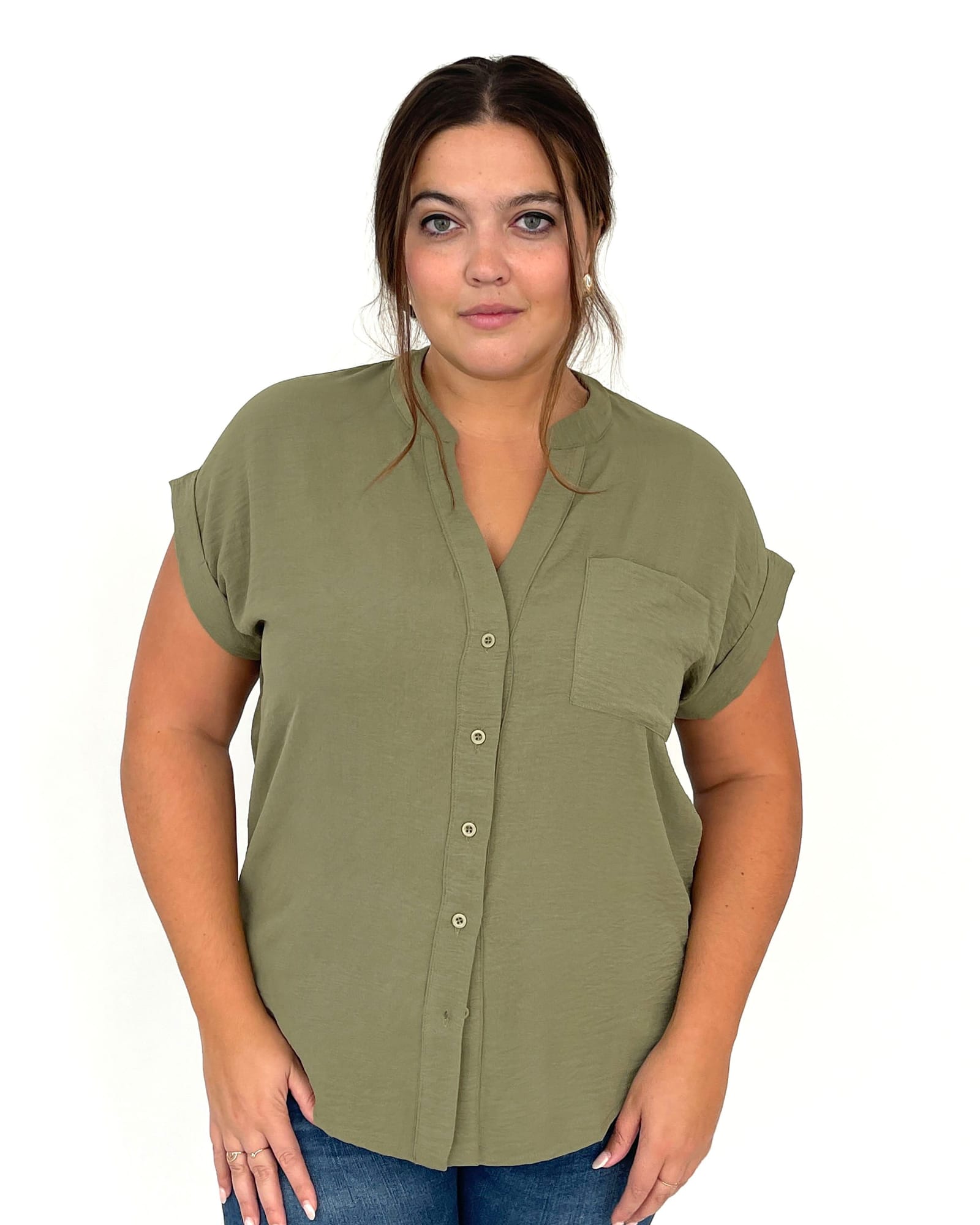 Palo Short Sleeve Button Down - Olive | Olive