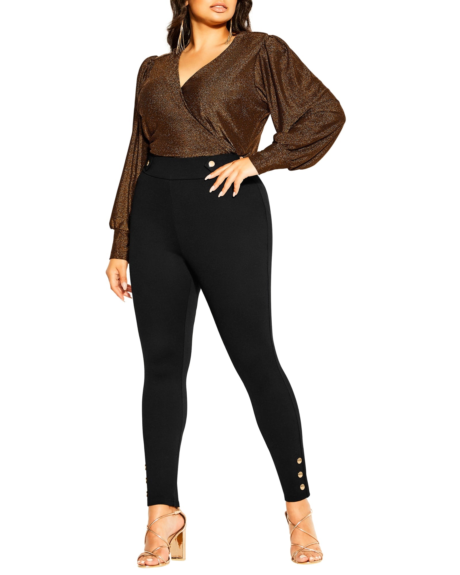 Plus Size Wide Leg High Rise Pants