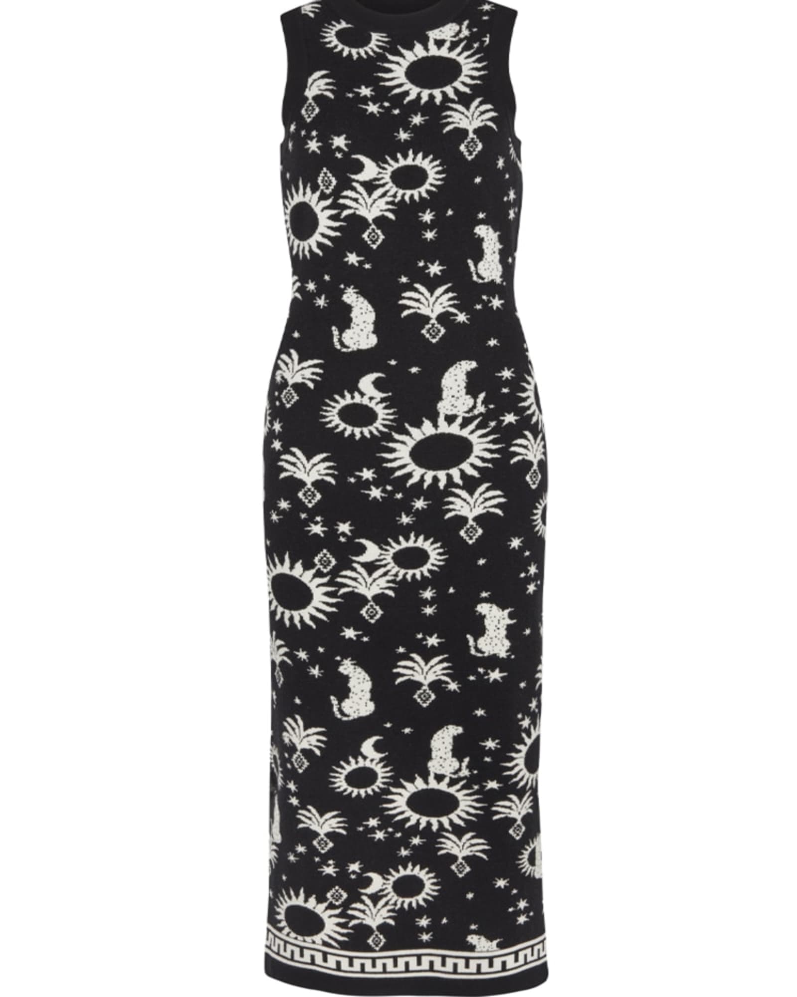 Paradise Leopard Knit Dress | Black / White