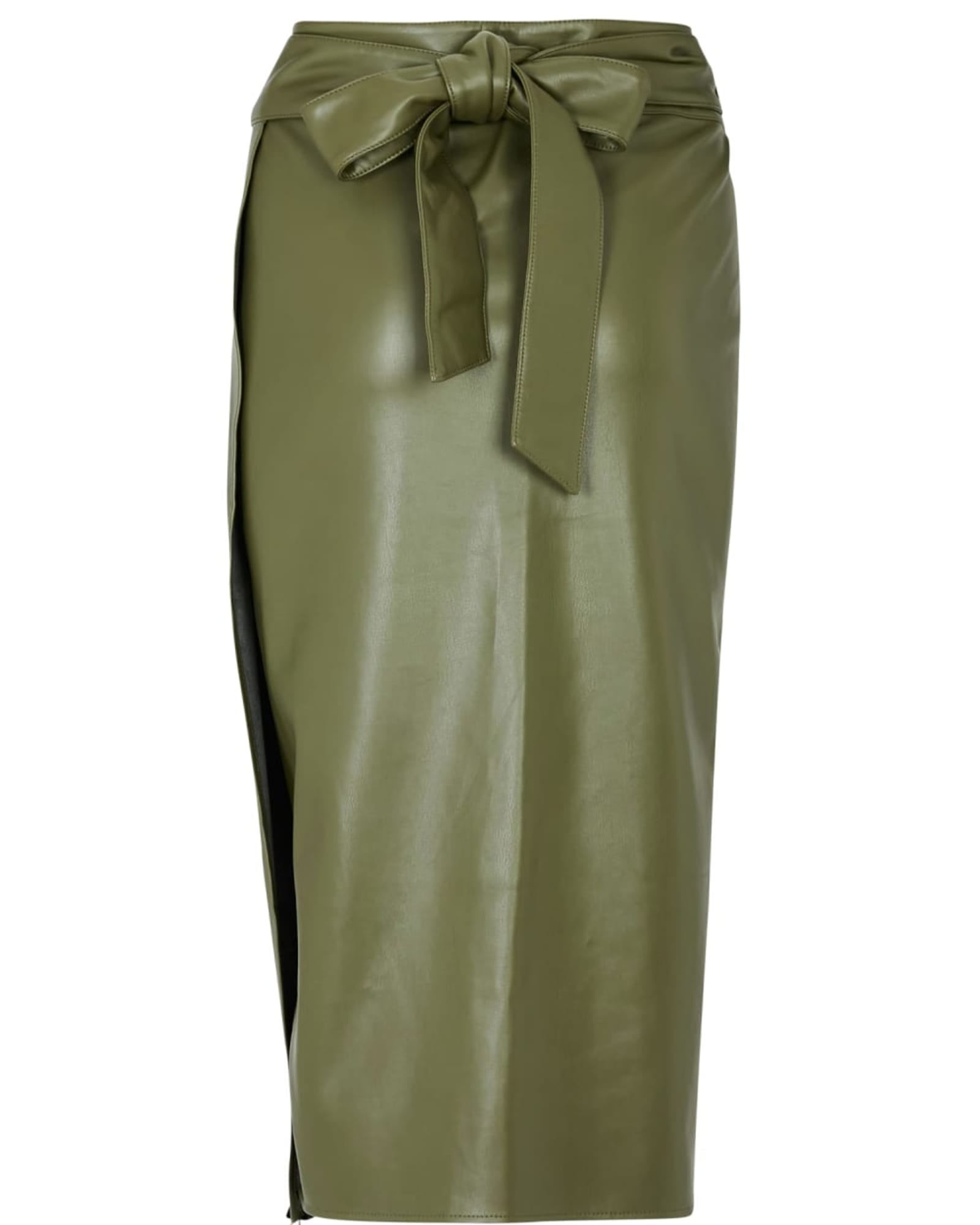 Khaki Vegan Leather Jaspre Skirt | Olive Green