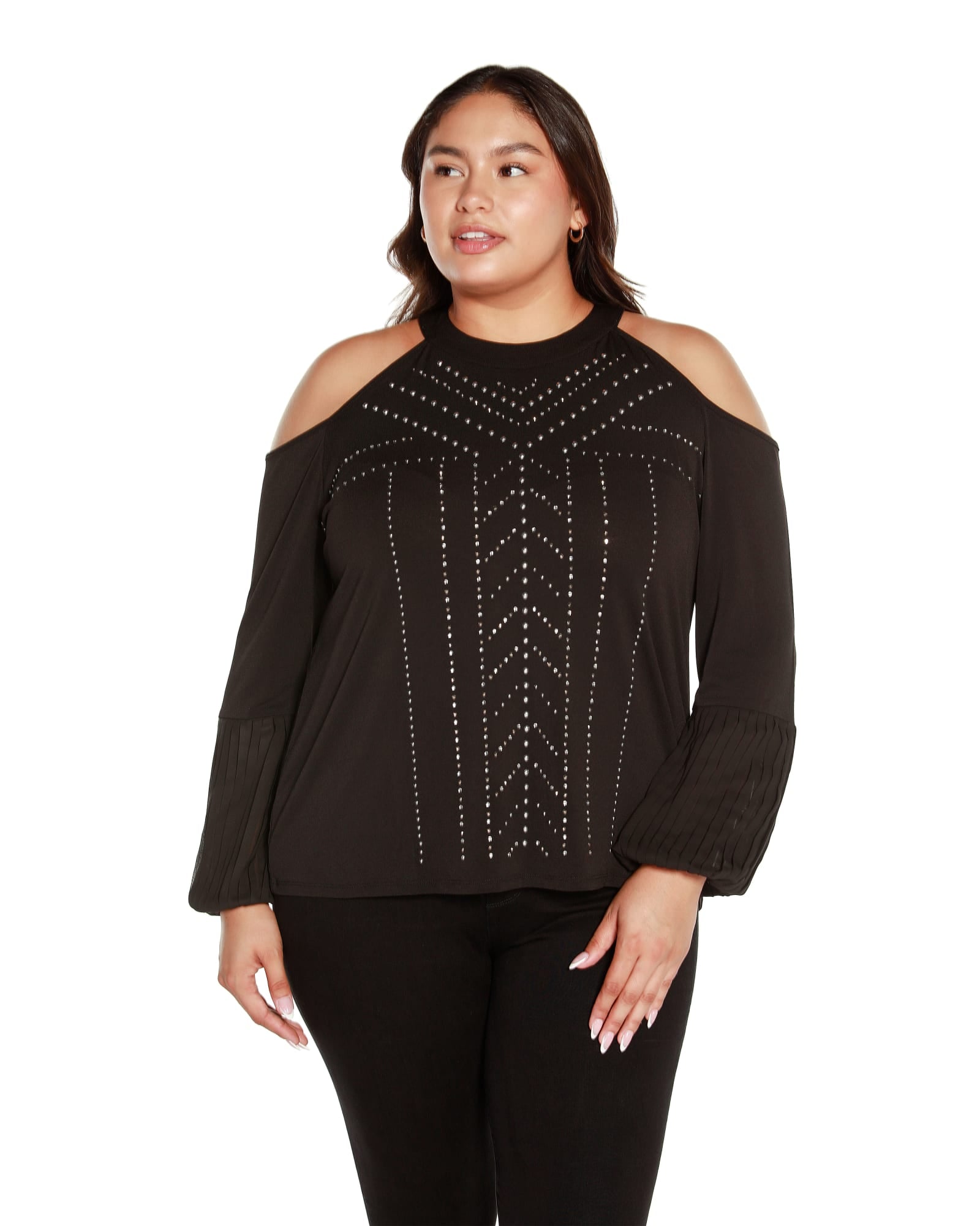 Plus Size Metallic Top