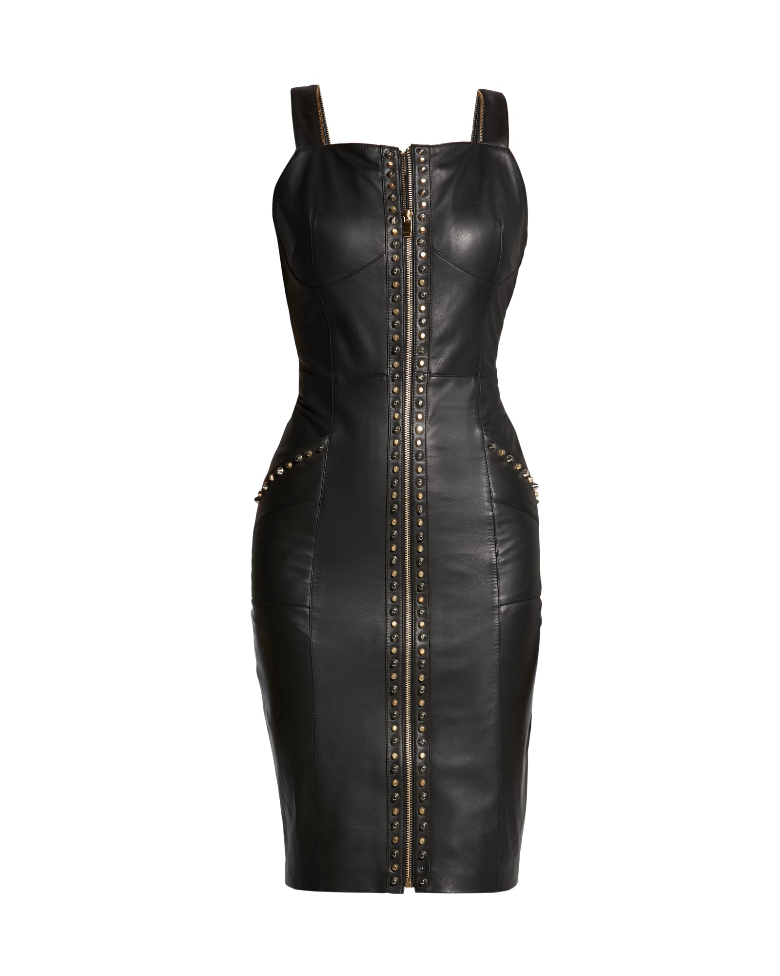 Stevie Upcycled Leather Dress | Black