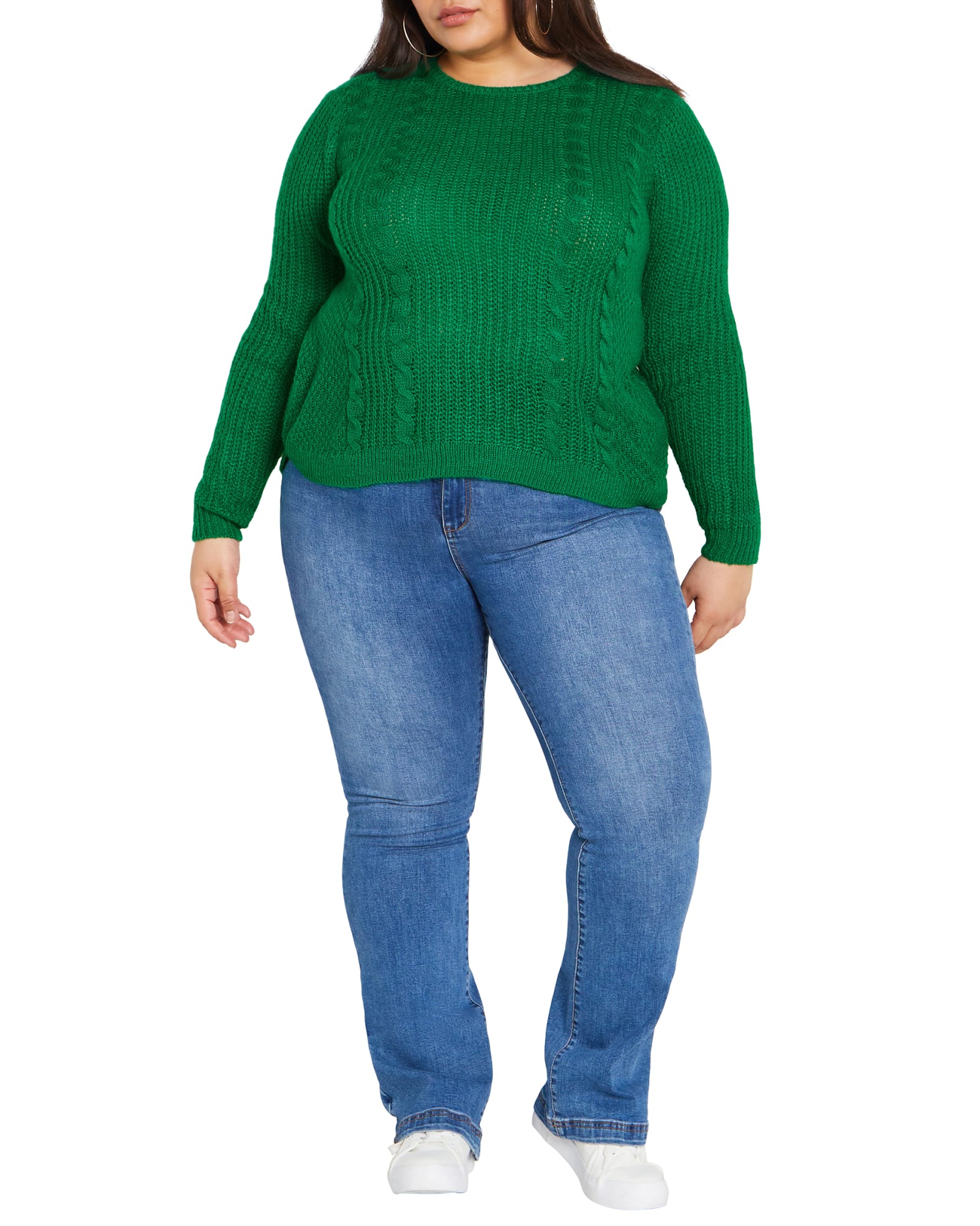 Mia Cable Sweater | Kelly Green