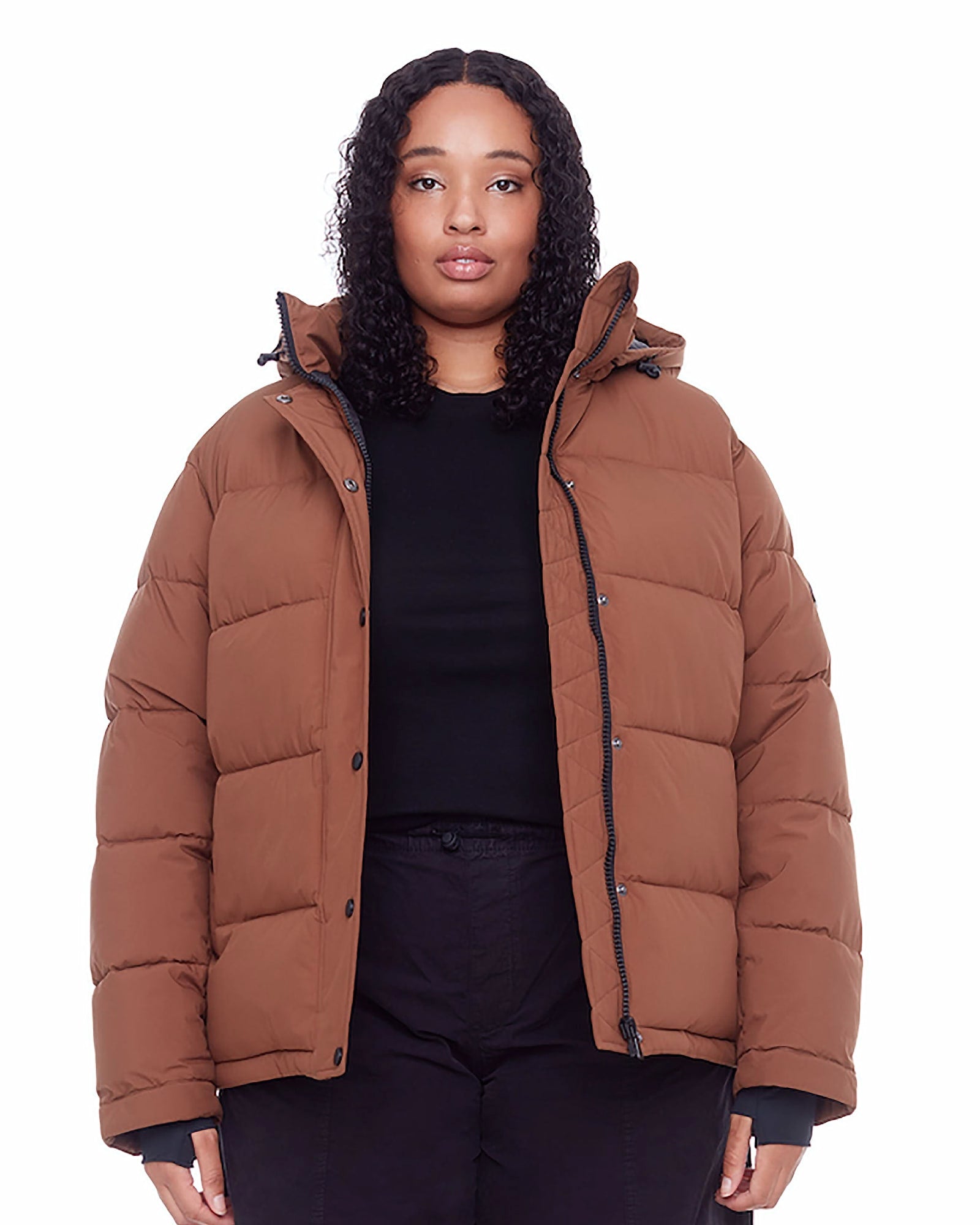 Women's Plus Size - FORILLON | Vegan Down Recycled Short Quilted Puffer Jacket | Maple
