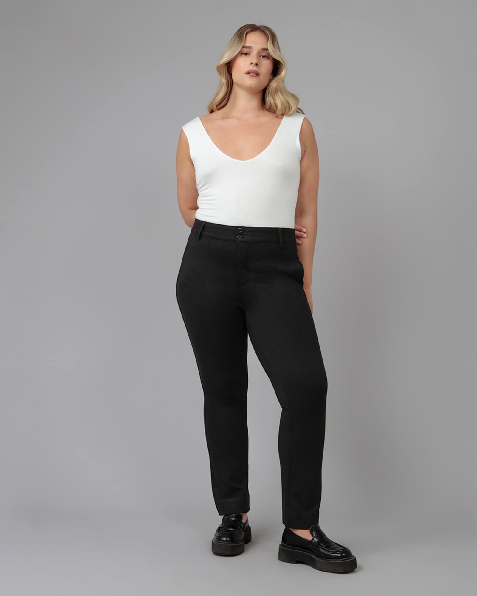 Women's ELLIOTT-JBLK High Rise Slim Pants | Jersey Black