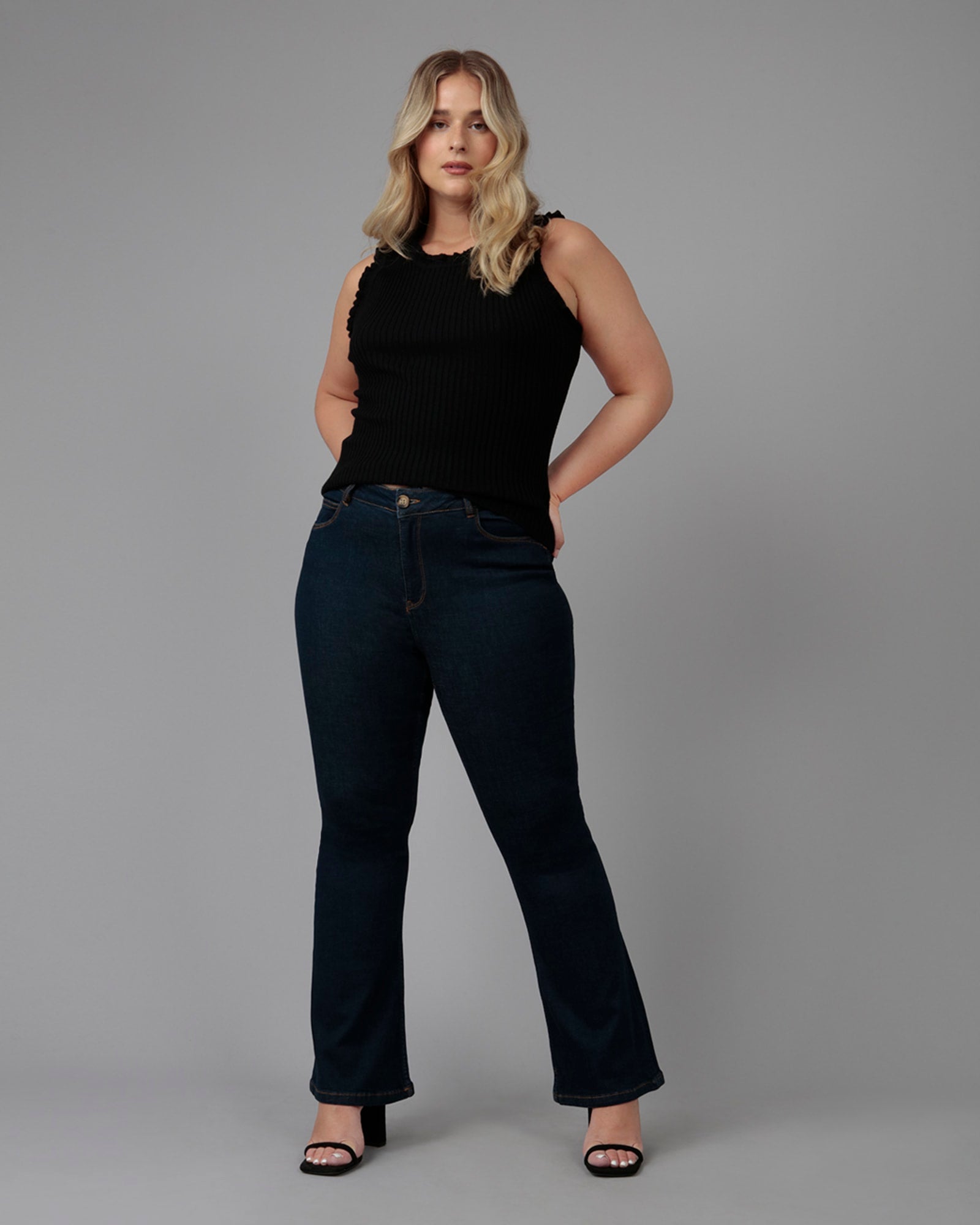 Women's ALICE-DRB High Rise Flare Jeans | Dark Rinse Blue