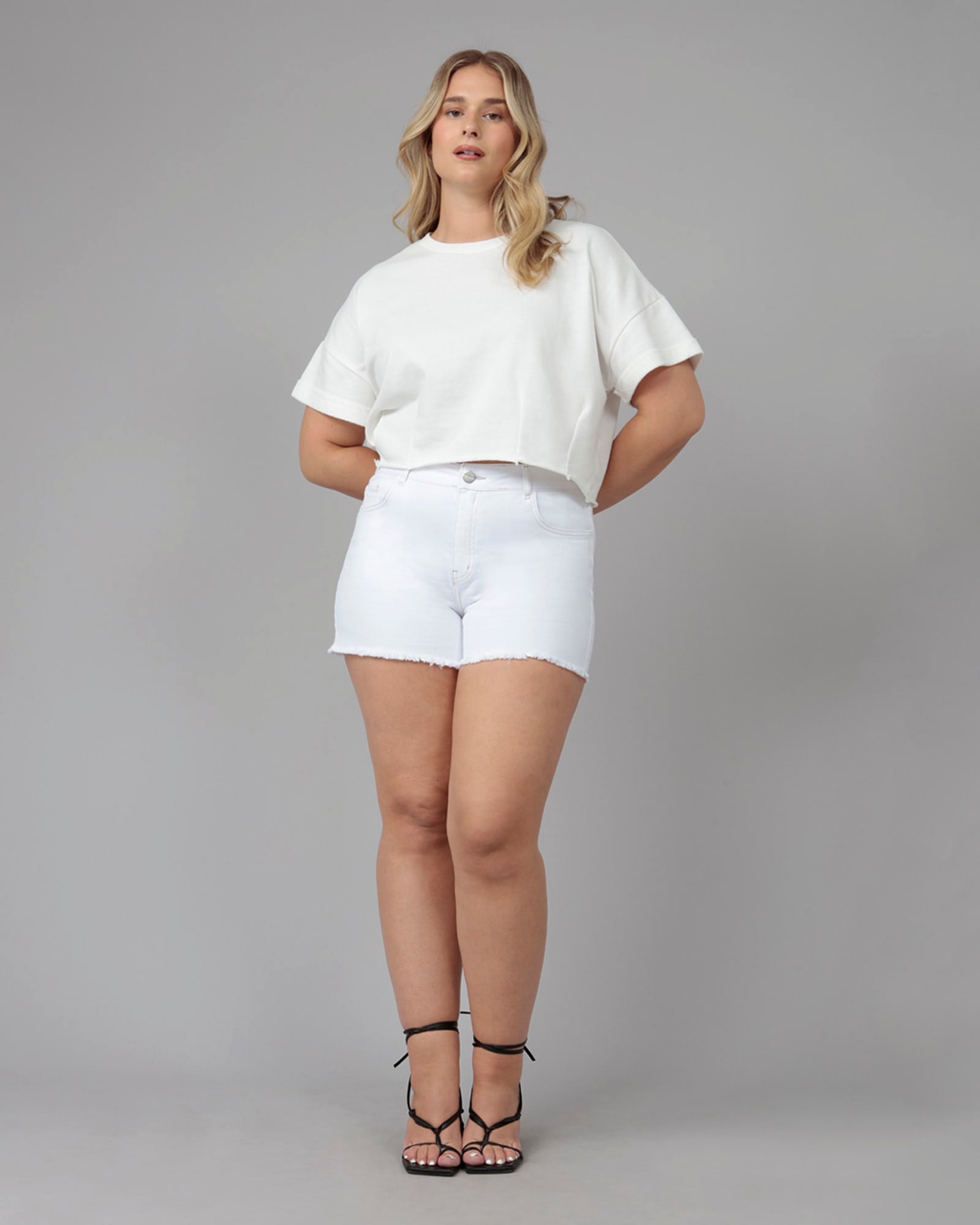 Women's LIANA-WHT High Rise Shorts | White