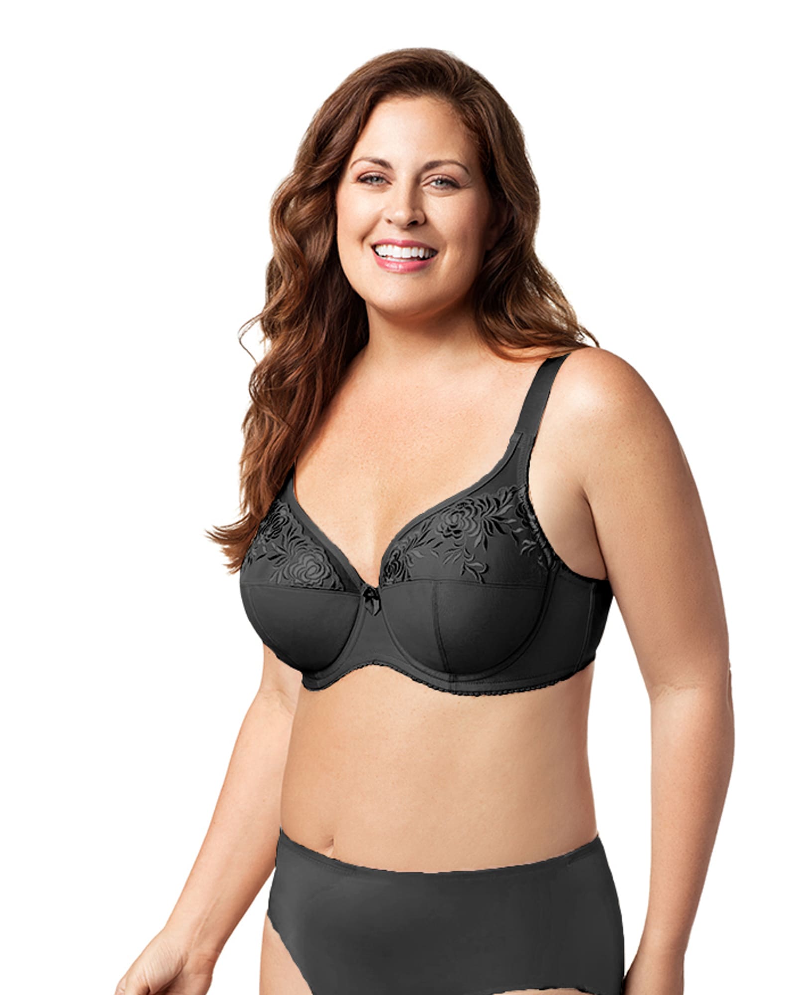 Wide Strap Bra Plus Size Full Coverage Underwire Support Panels 34