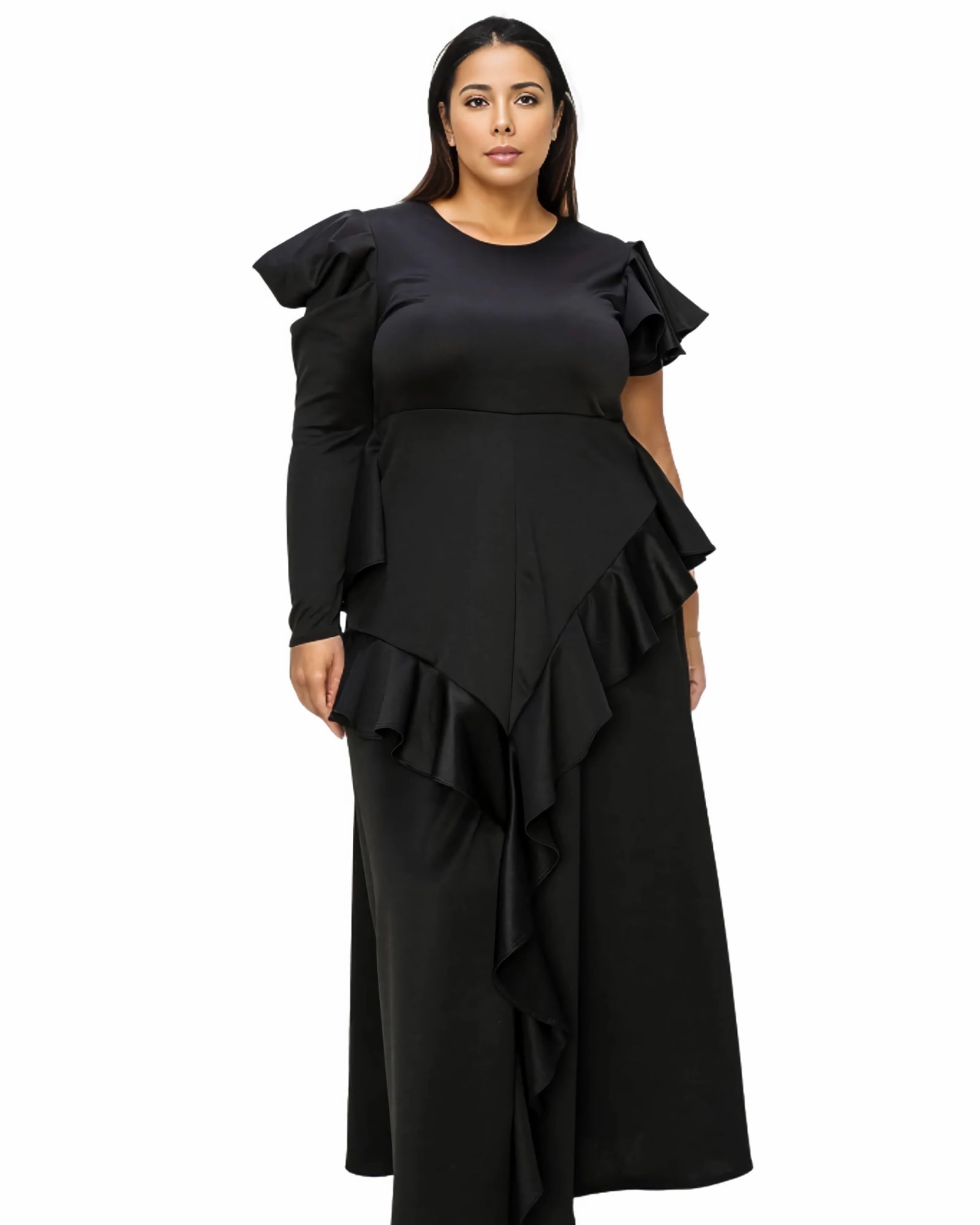 Vivienne Ruffled Maxi Dress | Black