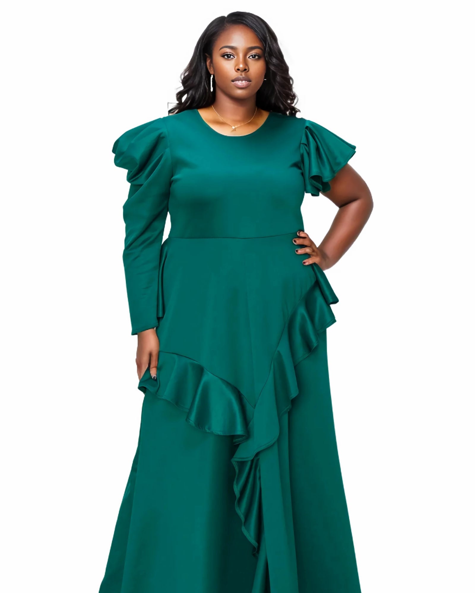 Vivienne Ruffled Maxi Dress | Green