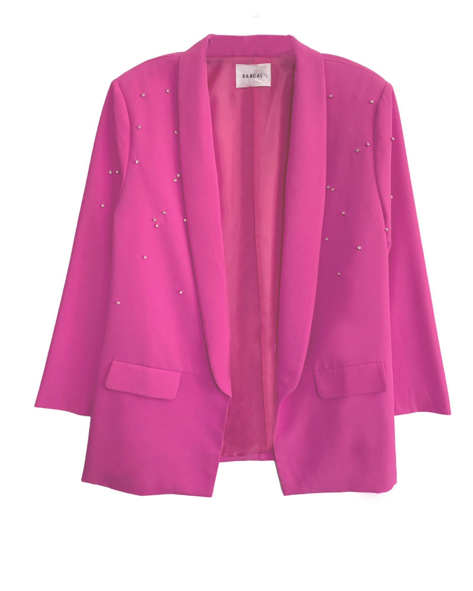 Crystal Oversized Classic Blazer in Pop Pink | Pop Pink