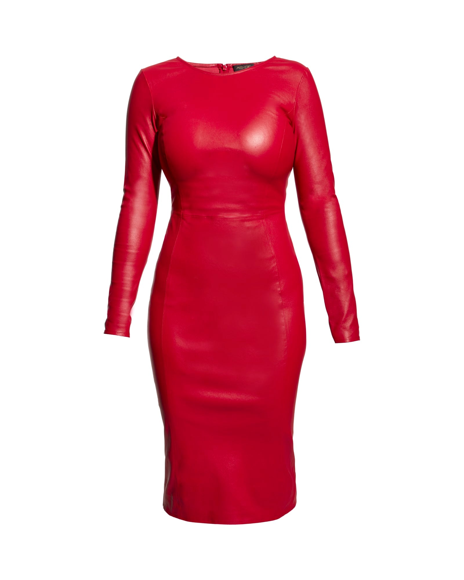 MRS. SMITH STRETCH LEATHER DRESS | Coco Red
