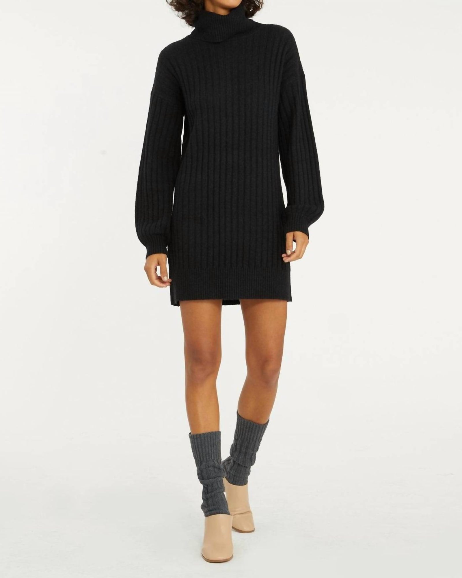 Cozy Nites Sweater Dress in Black Nite | Black Nite