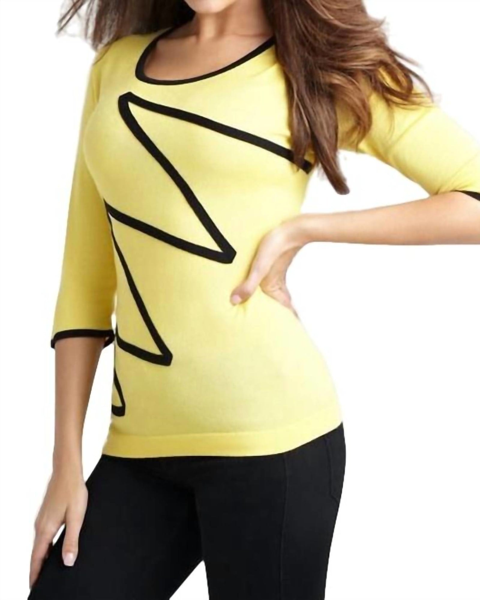 Zig Zag Sweater in Yellow/Black | Yellow/Black