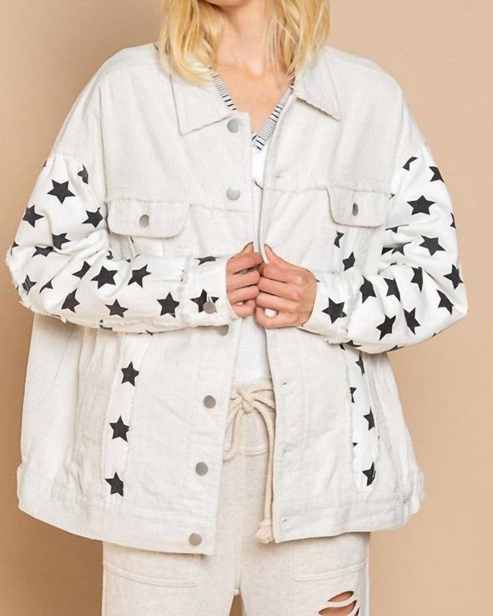 Stars Are Out Shacket in White | White