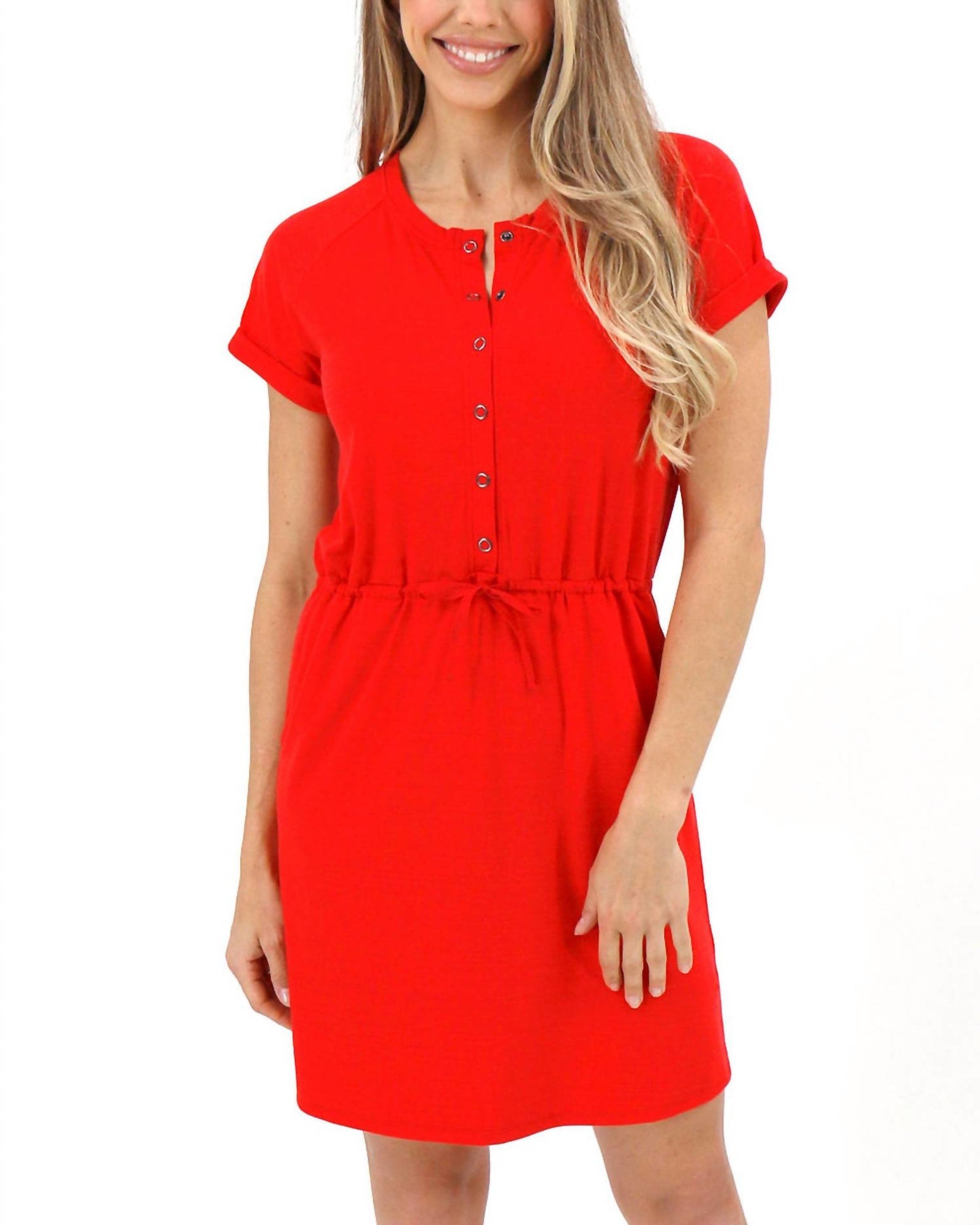 Raglan Tee Dress in Hot Red | Hot Red